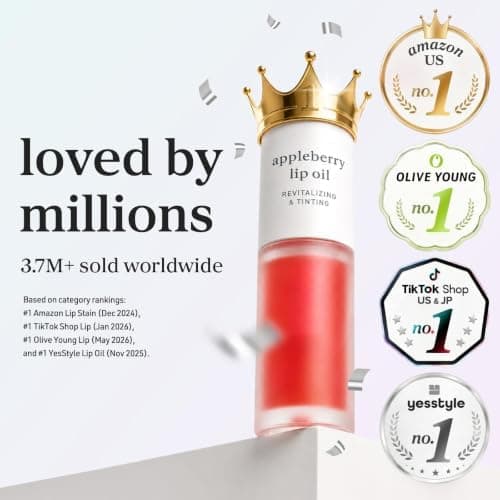 NOONI Appleblacktea Lip Oil – Getöntes Lippenöl mit Apfelkernöl, 3,55 ml