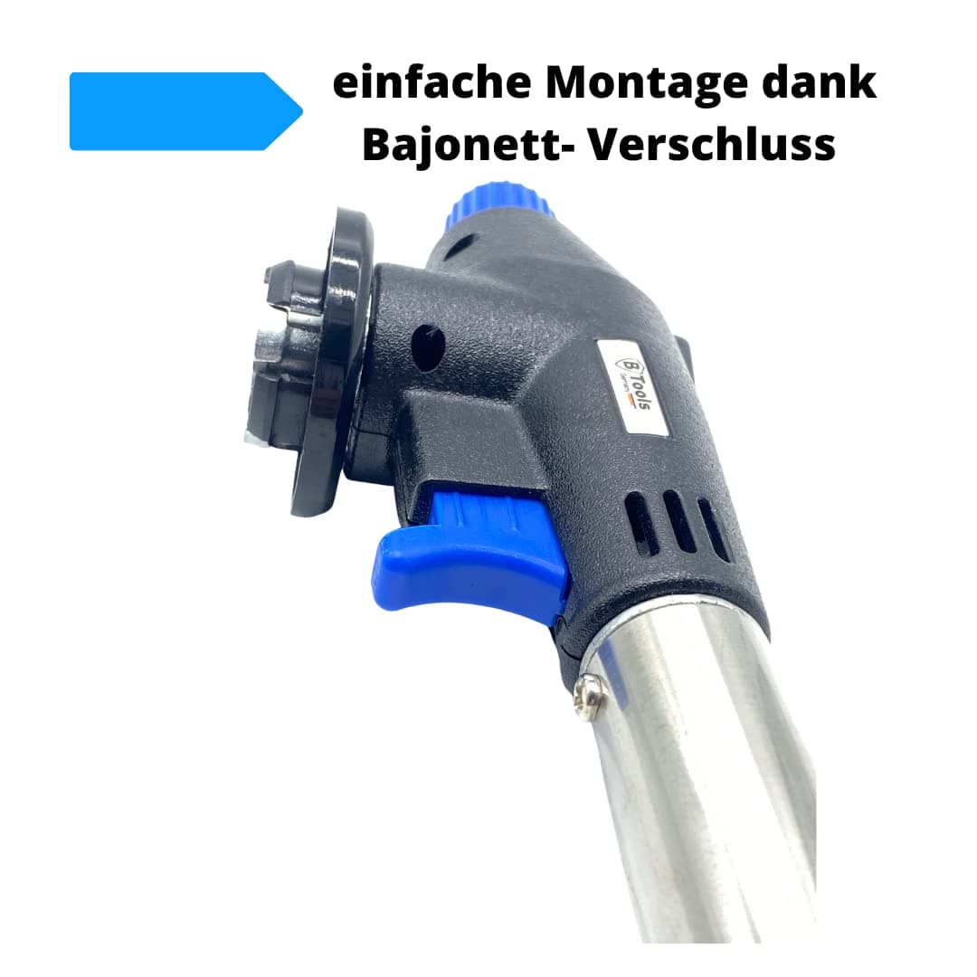 BTools Lötlampe, Lötbrenner, Gasbrenner, Bunsenbrenneraufsatz, Butangaskartusche