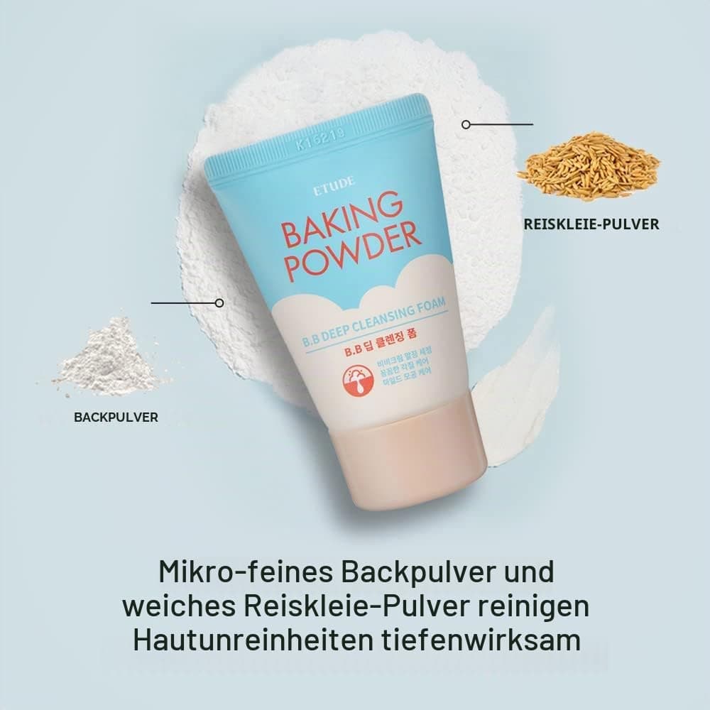 Etude House Backpulver BB Tiefenreinigungsschaum 1 fl.oz.(30ml) | Kleine Reisegröße Perfect Cleansing Wash | Entfernt Porenabfall und abgestorbene Hautzellen