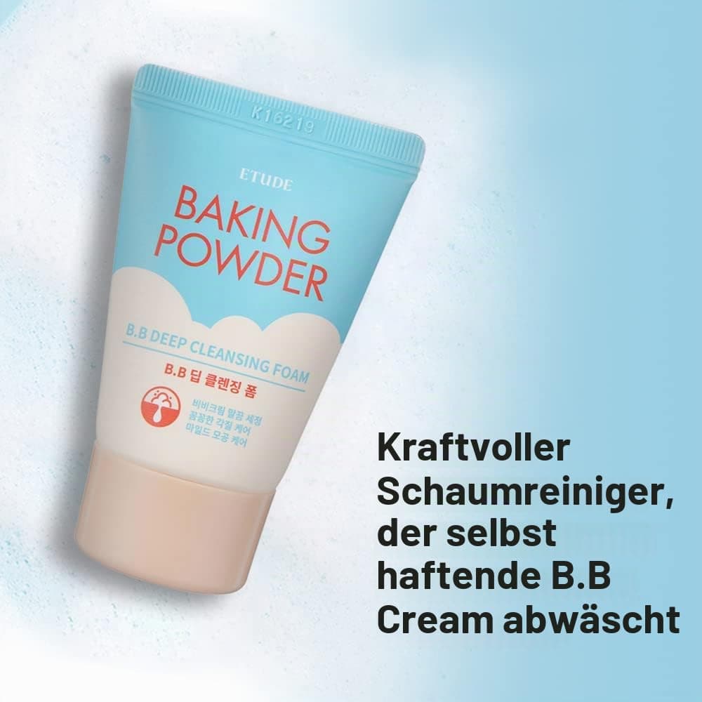 Etude House Backpulver BB Tiefenreinigungsschaum 1 fl.oz.(30ml) | Kleine Reisegröße Perfect Cleansing Wash | Entfernt Porenabfall und abgestorbene Hautzellen