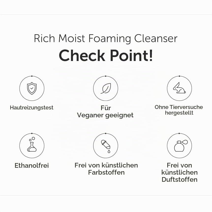 DearKlairs K-Beauty Skincare Rich Moist Foaming Cleanser, 3,4 fl oz (100 ml)