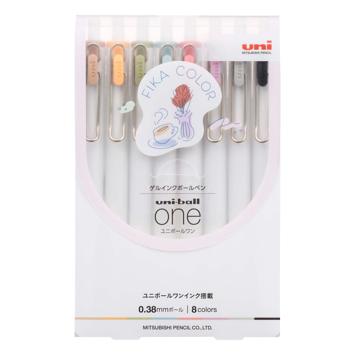 Mitsubishi Pencil Uni-Ball One FC Gelskrāsojošā pildspalva, 0,38 mm, 8 krāsas