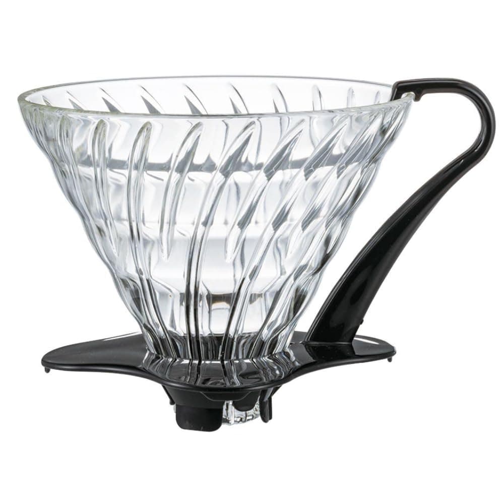 HARIO Glass Coffee Dripper V60 03 - Melns, Caurspīdīgs