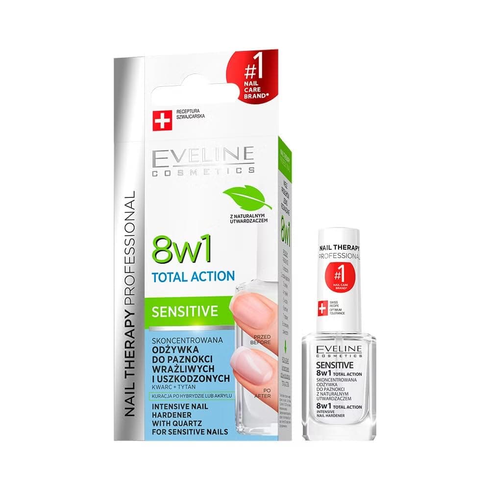 Eveline Cosmetics Nail Therapy Professional 8in1 Total Action Sensitive nagu stiprinātājs