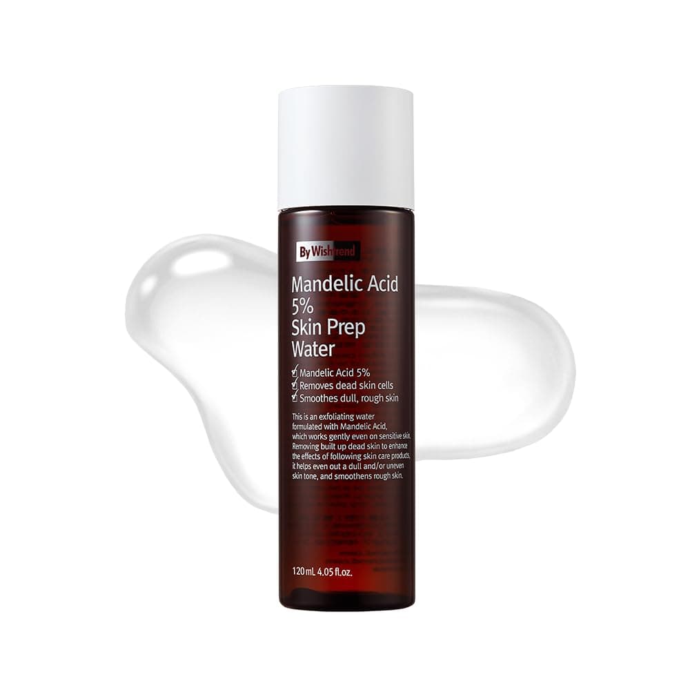 BY WISHTREND Mandelsäure 5% Hautvorbereitungswasser, sanftes Hautpeeling für das Gesicht, ideal für empfindliche Haut | Hilft bei verstopften Poren und Pigmentierung (4,1 Fl Oz (1er-Pack))