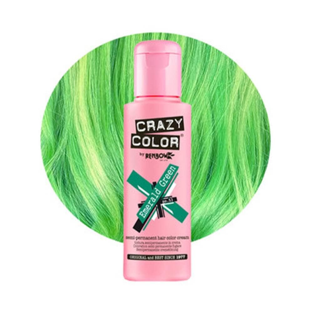 Crazy Color Puspermanantā matu krāsa Emerald Green 53 100ml