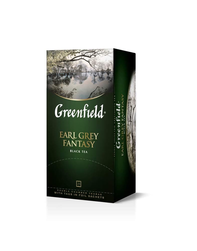 Greenfield Earl Grey Fantasy Melnā tēja ar dubultkameru tējas maisiņiem