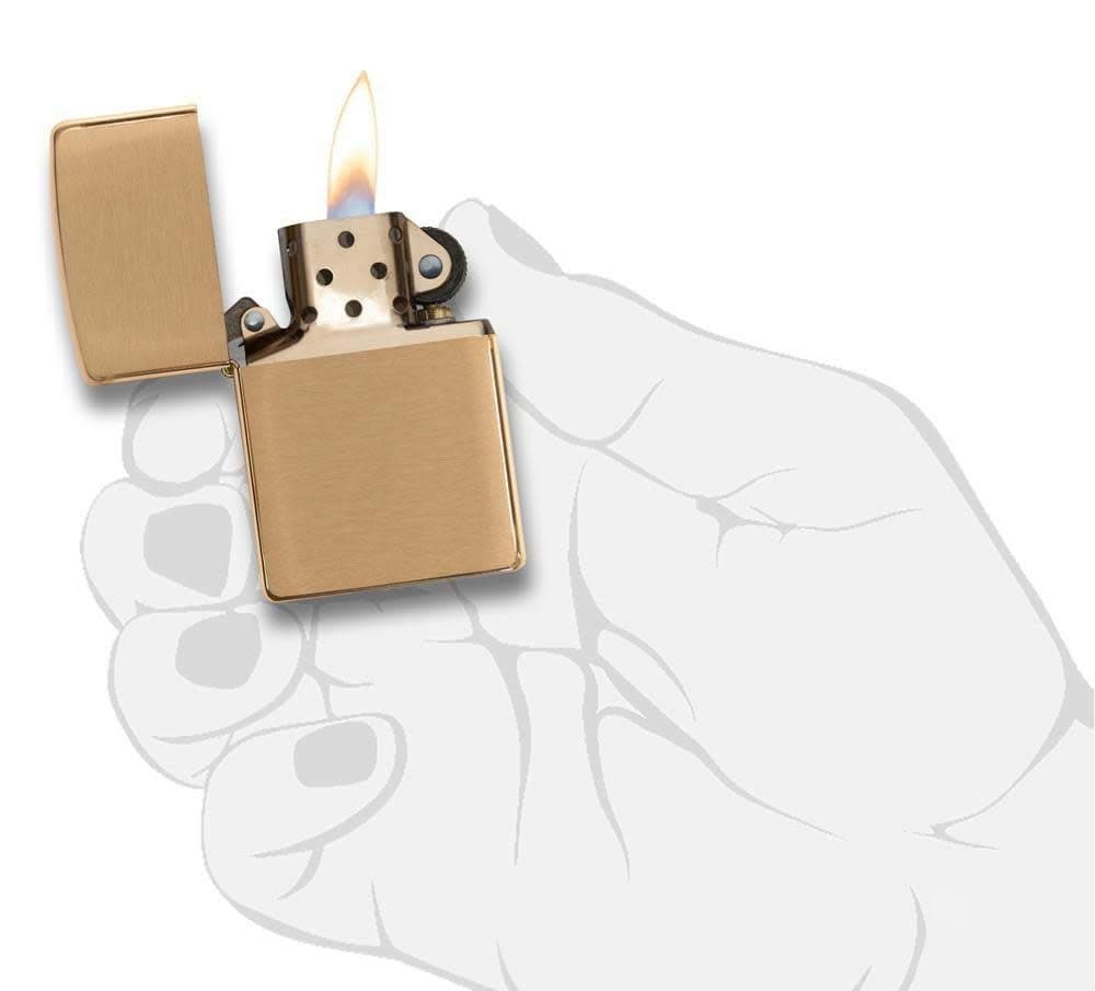 Zippo 168 Feuerzeug 60000850 Armor Case Brass Brushed Benzinfeuerzeug, Messing, Gold