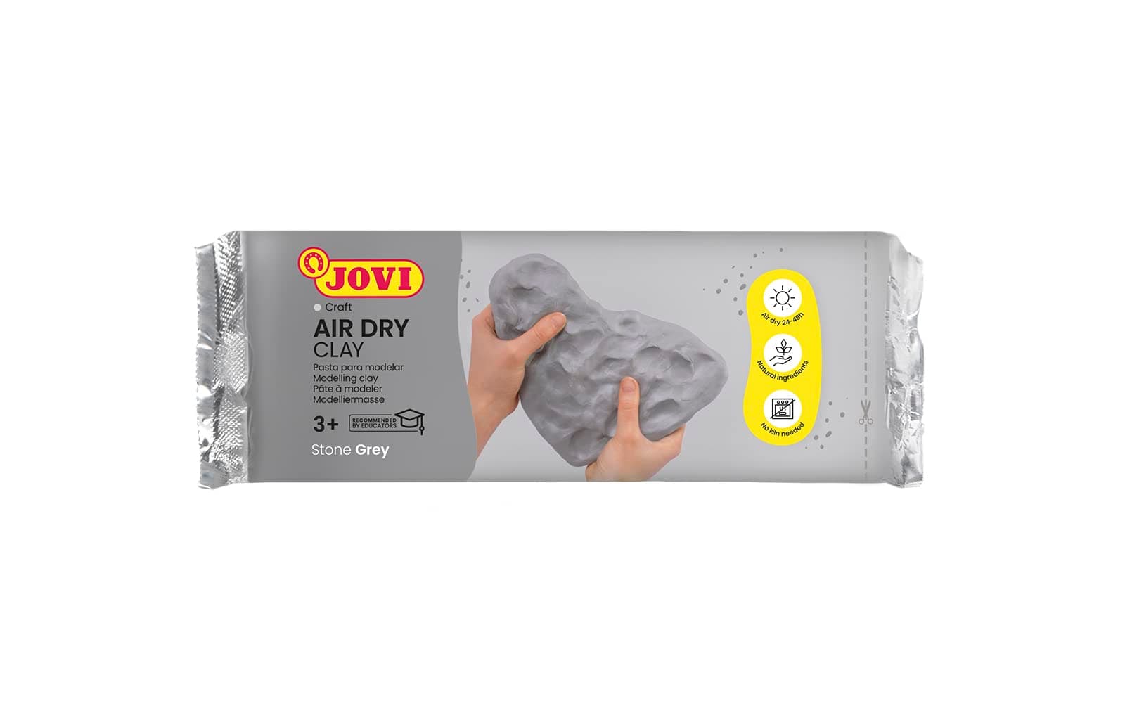 Jovi Air Dry Modelliermasse, 250 g, pelēka