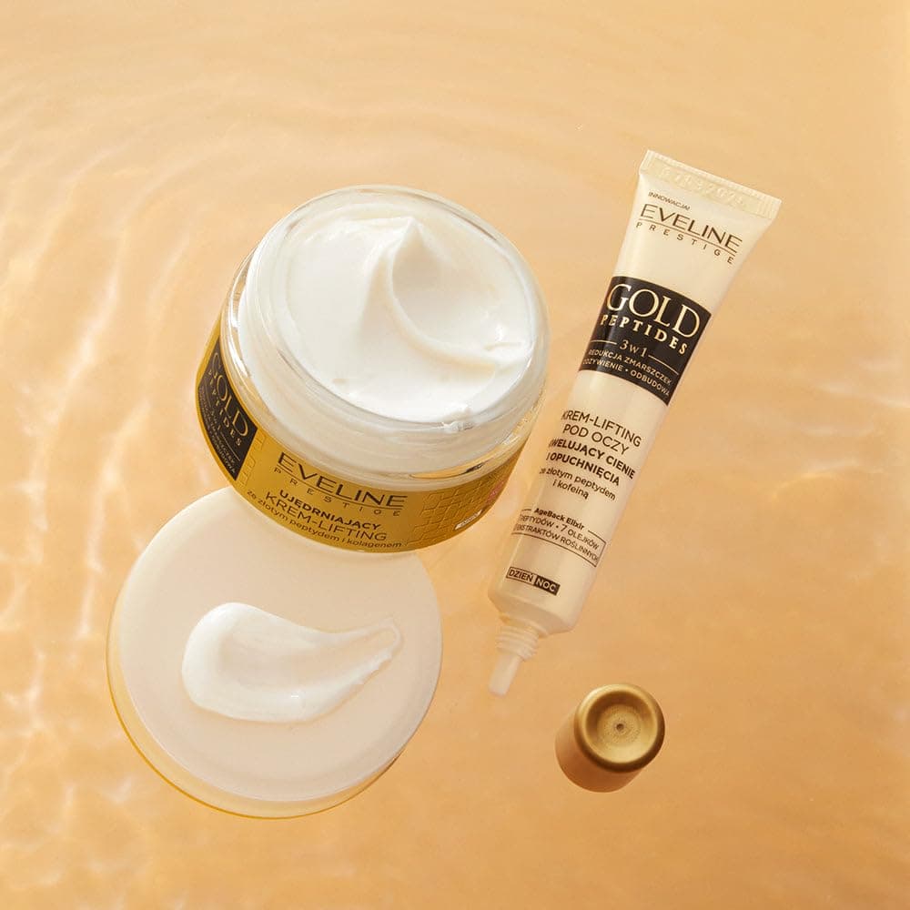 Eveline Cosmetics Gold Peptides Lifting Augencreme mit kolloidalem Gold & Ceramiden zur Faltenreduzierung und Strahlkraft