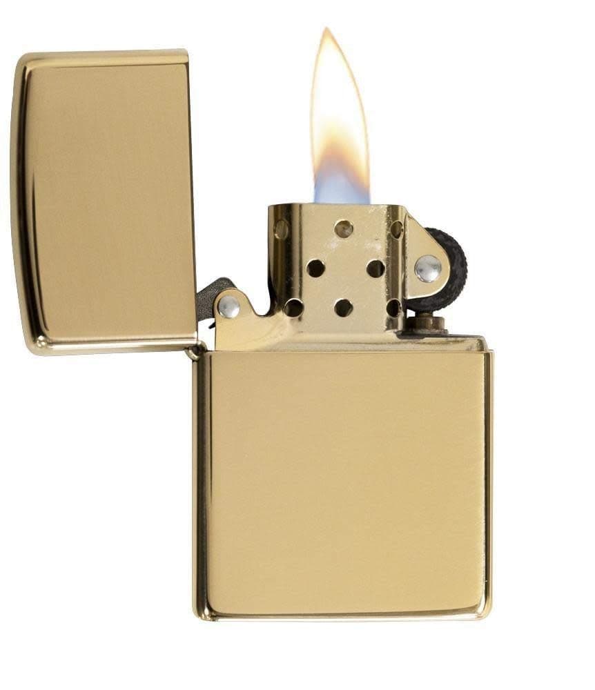 Zippo Sturmfeuerzeug - High Polished Brass Armor Heavy Wall, Base Model - Nachfüllbar - Wiederverwendbar - Windfestes Design - Geschenkbox - Made in USA