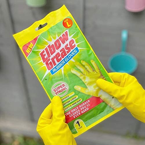 Elbow Grease gumijas cimdi ar kokvilnas oderi, izmērs L