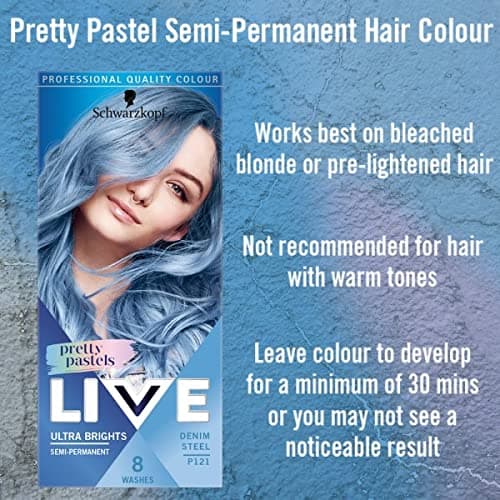 LIVE Schwarzkopf Pretty Pastels Krāsas matiem, Denim Steel P121
