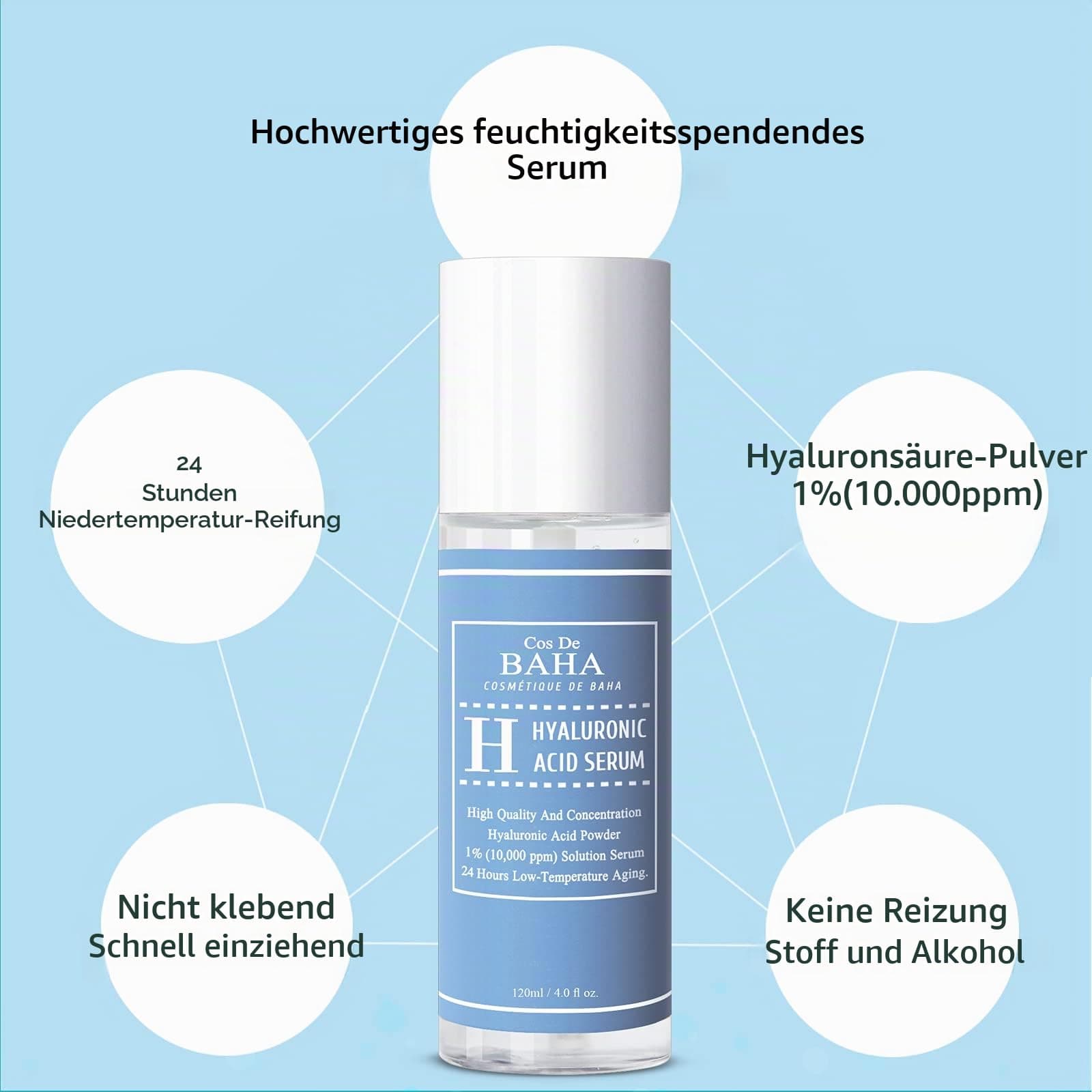 Cos De BAHA Hyaluronskābes serums ar 10 000 ppm nātrija hialuronāta