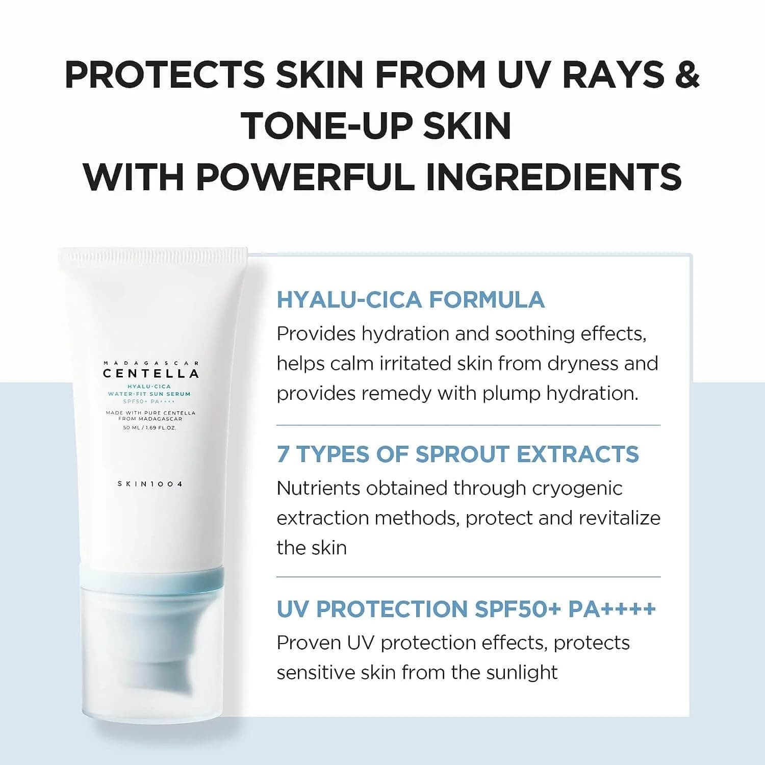 SKIN1004 Hyalu-Cica Water-Fit Sun Serum LSF 50+