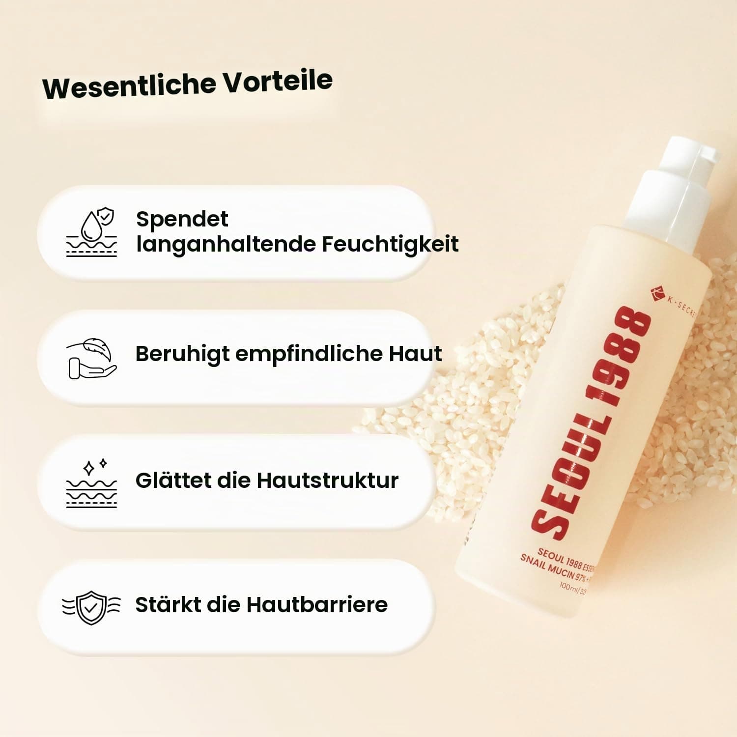 K-SECRET SEOUL 1988 Essence: 97% Gliemežu gļotas + Rīsi