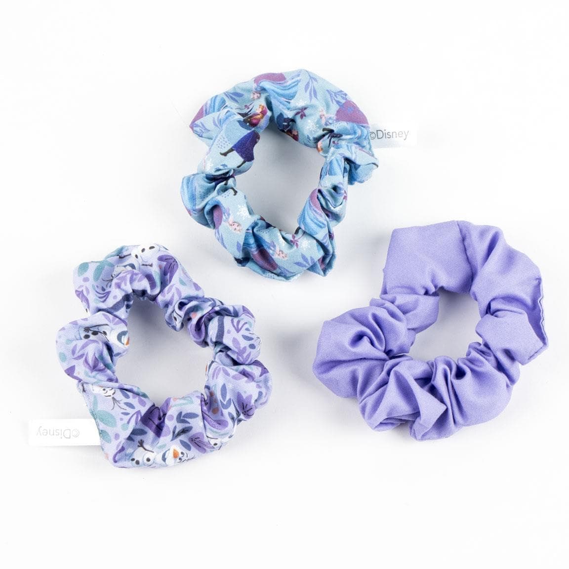 Disney Frozen Haargummis für Mädchen und Frauen, rutschfeste und weiche Pferdeschwanz-Halter - 3 Haargummis Set (2 bedruckt, 1 einfarbig)