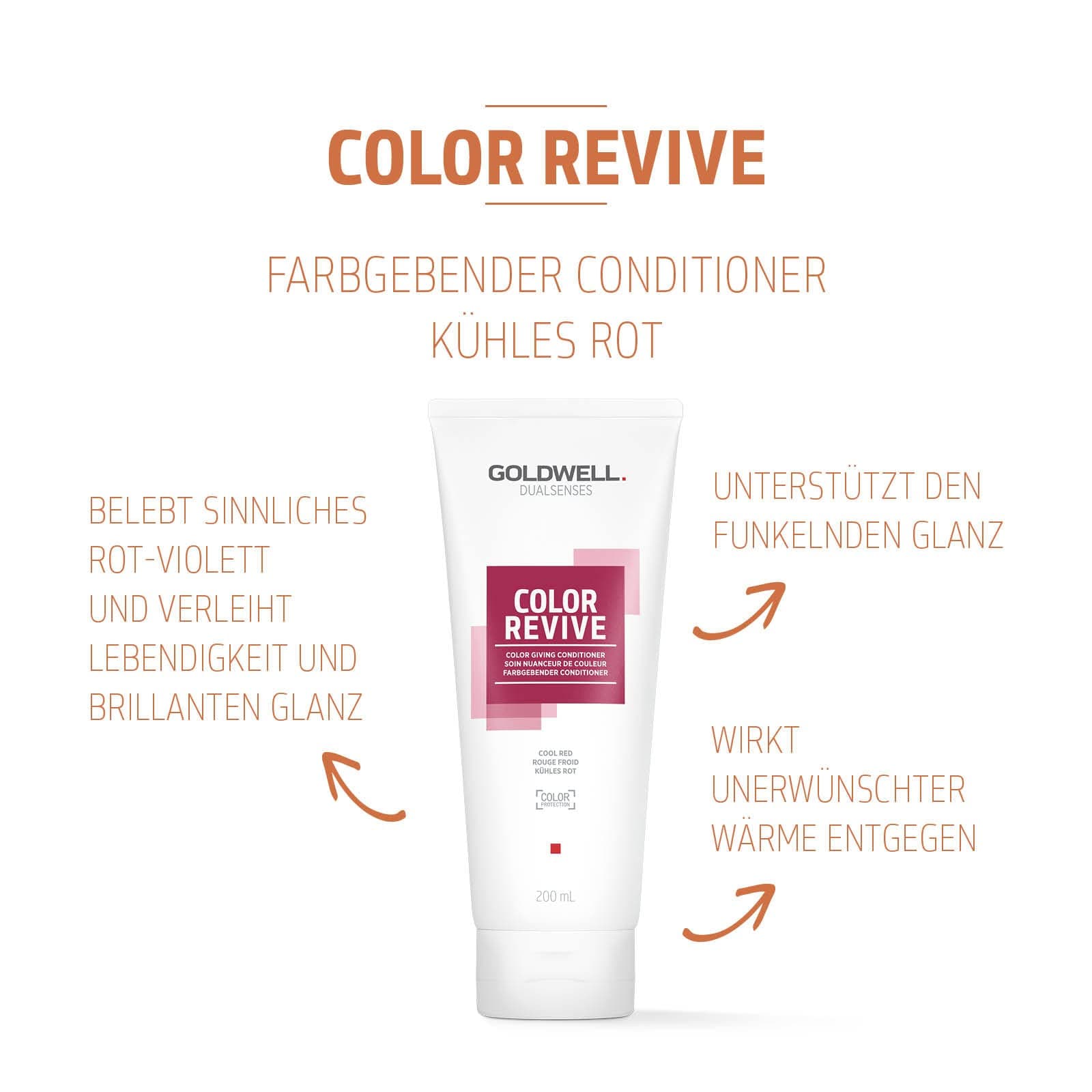 Goldwell Dualsenses Color Revive Kondicionieris Krāsai, Auksti Sarkans