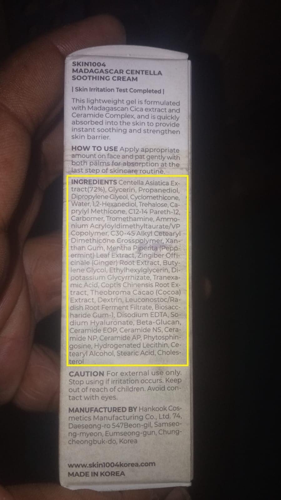 SKIN1004 Madagaskar Centella Nomierinošais Krēms