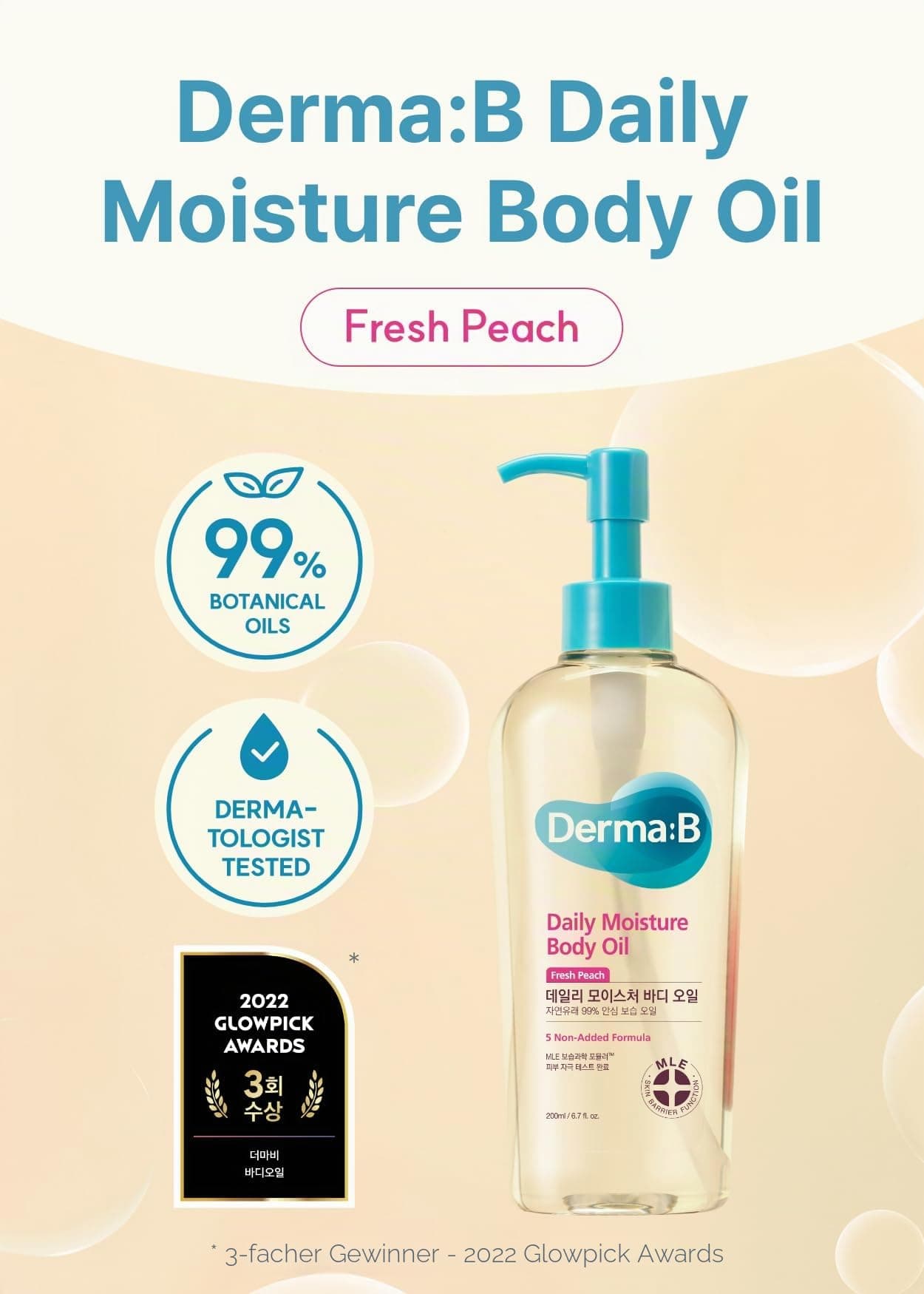 DERMA B Daily Moisture Body Oil