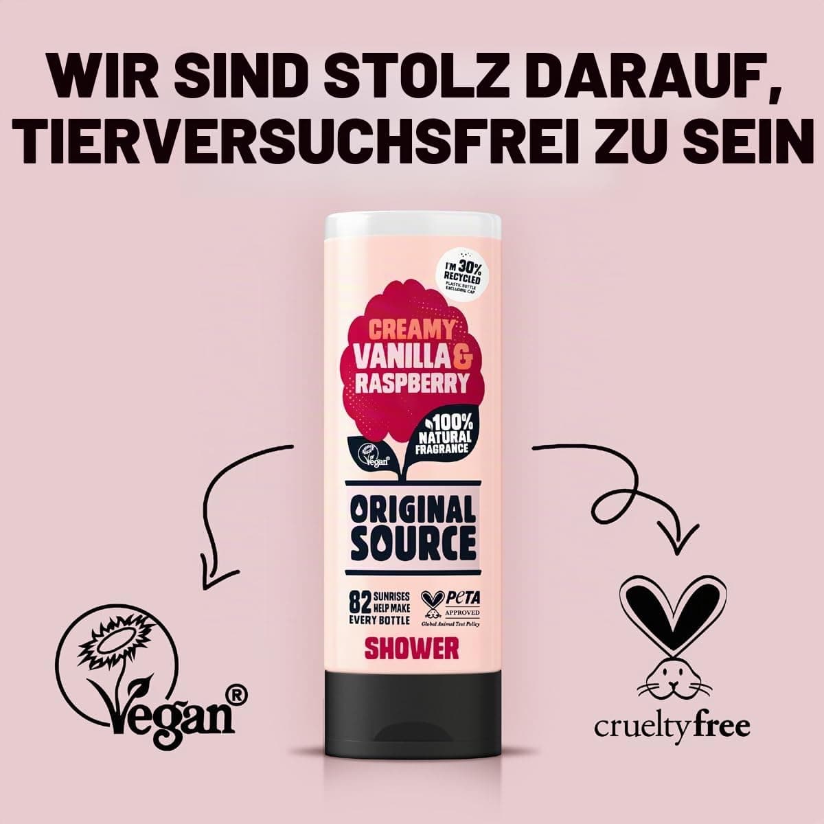 Original Source Vanilla & Raspberry dušas želeja 250ml