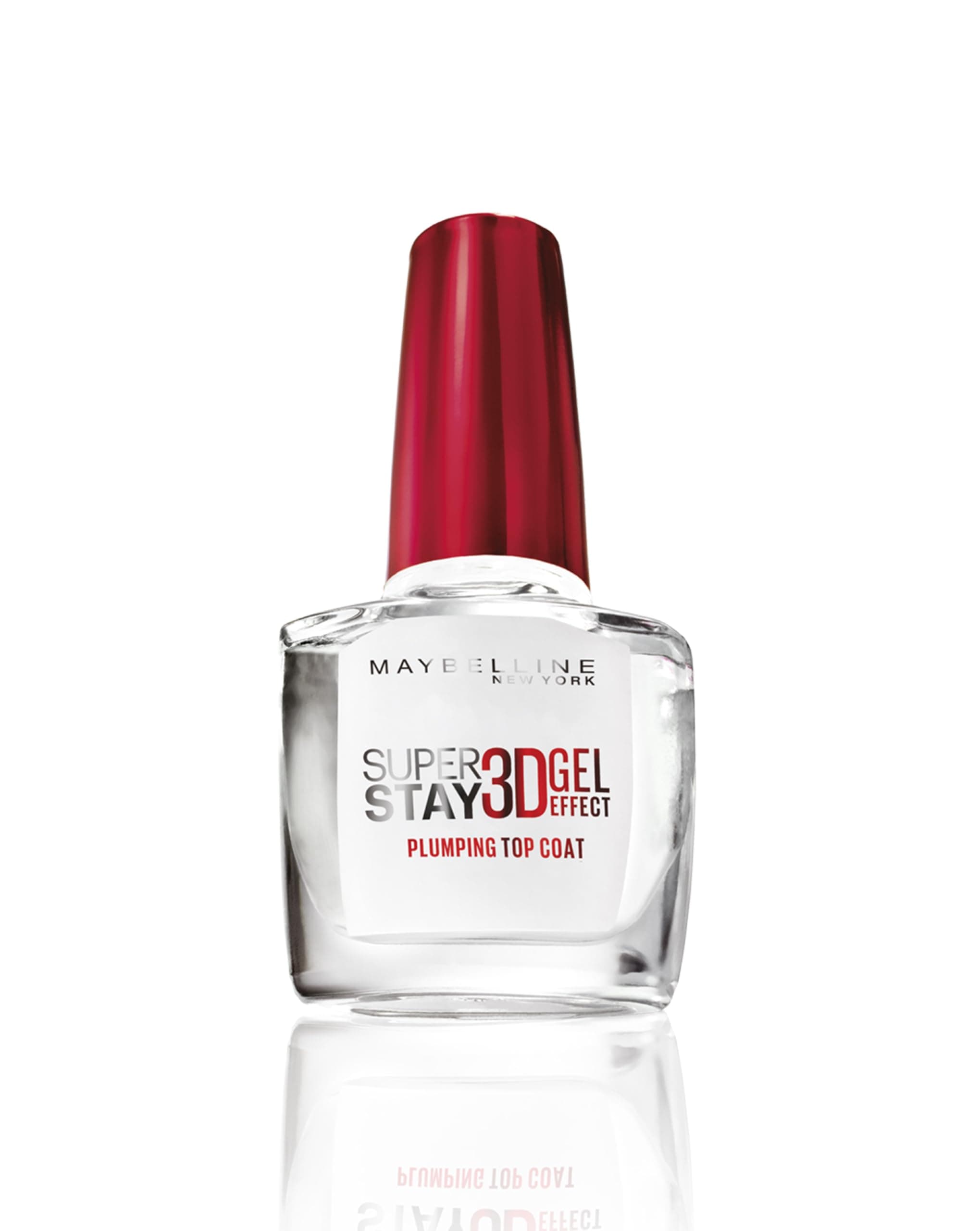 Maybelline New York Super Stay 3D Gel Effect Plumping Top Coat, caurspīdīgs nagu lakas virsslānis, 10 ml