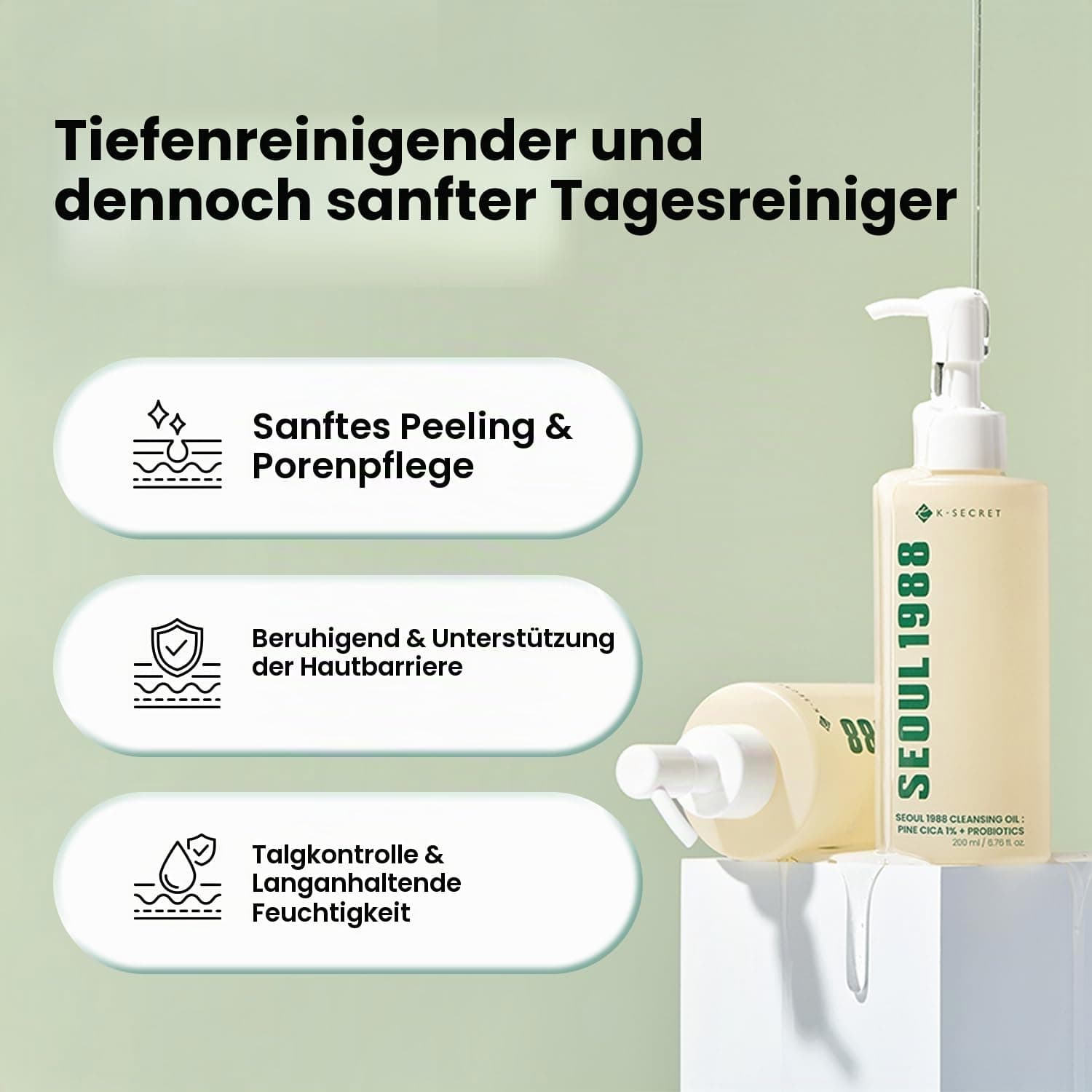 KSECRET SEOUL 1988 Attīrošā eļļa: Pine Cica 1% + Probiotikas