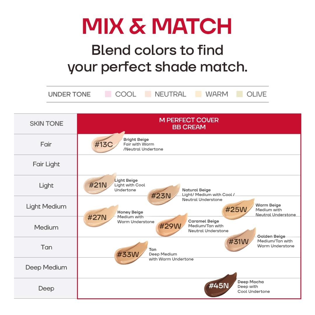 MISSHA M Perfect Cover BB Cream SPF42/PA+++ Nr. 29 Caramel Beige, 50 ml