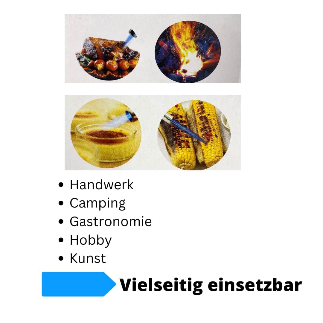 BTools Lötlampe, Lötbrenner, Gasbrenner, Bunsenbrenneraufsatz, Butangaskartusche