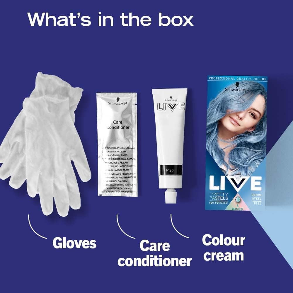 LIVE Schwarzkopf Pretty Pastels Krāsas matiem, Denim Steel P121