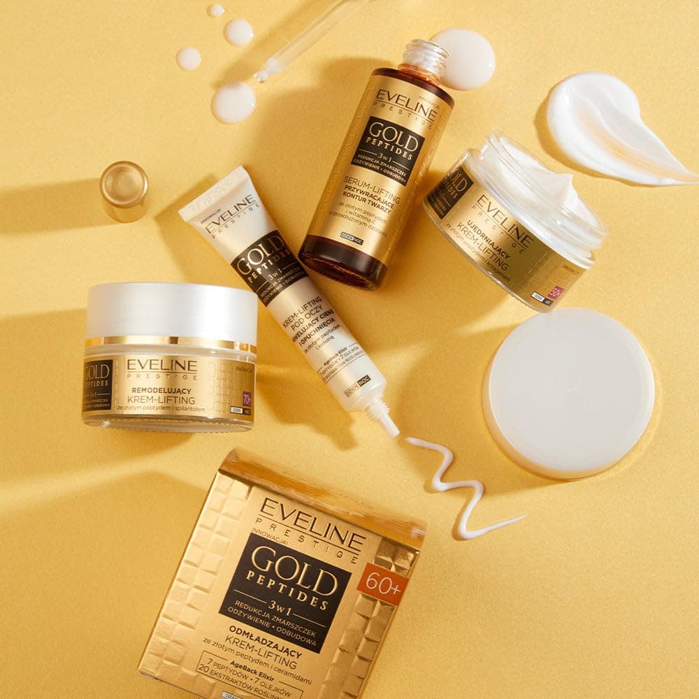 Eveline Cosmetics Gold Peptides Lifting Augencreme mit kolloidalem Gold & Ceramiden zur Faltenreduzierung und Strahlkraft