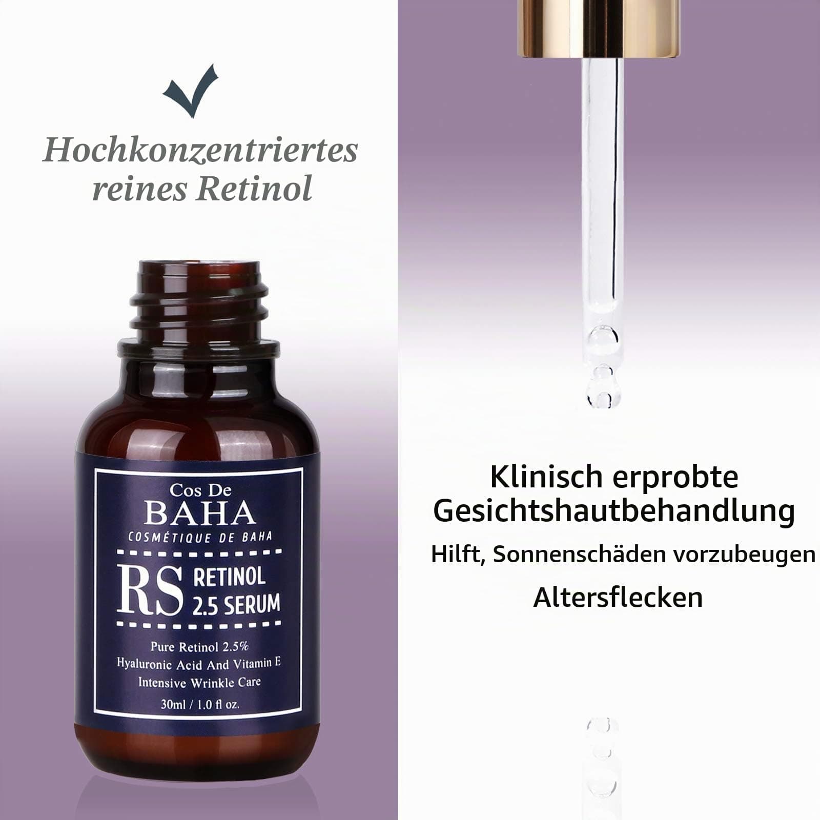 Cos De BAHA Retinol Serums 2,5% ar E vitamīnu