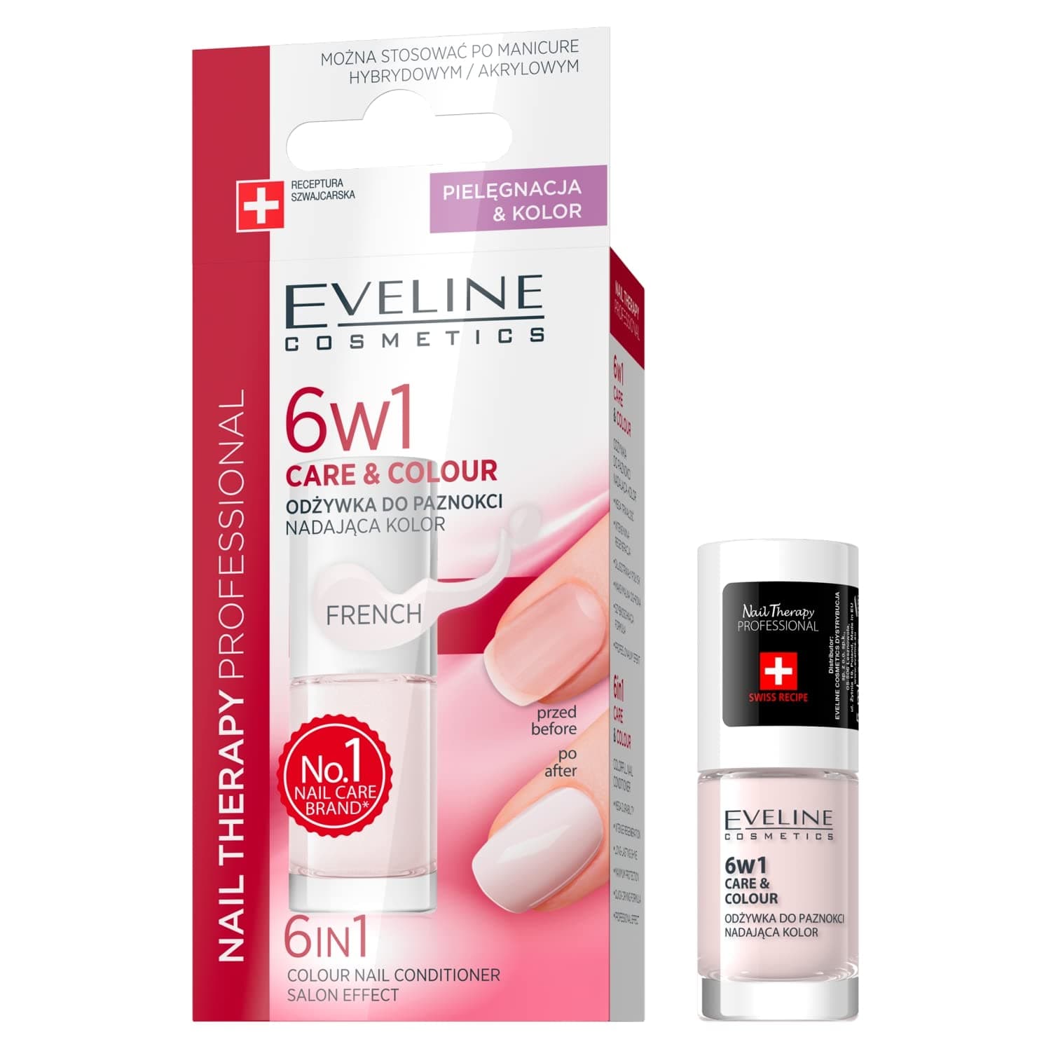 Eveline Cosmetics Nail Therapy Professional 6in1 Nagu Kondicionieris ar Krāsu, 5 ml, French