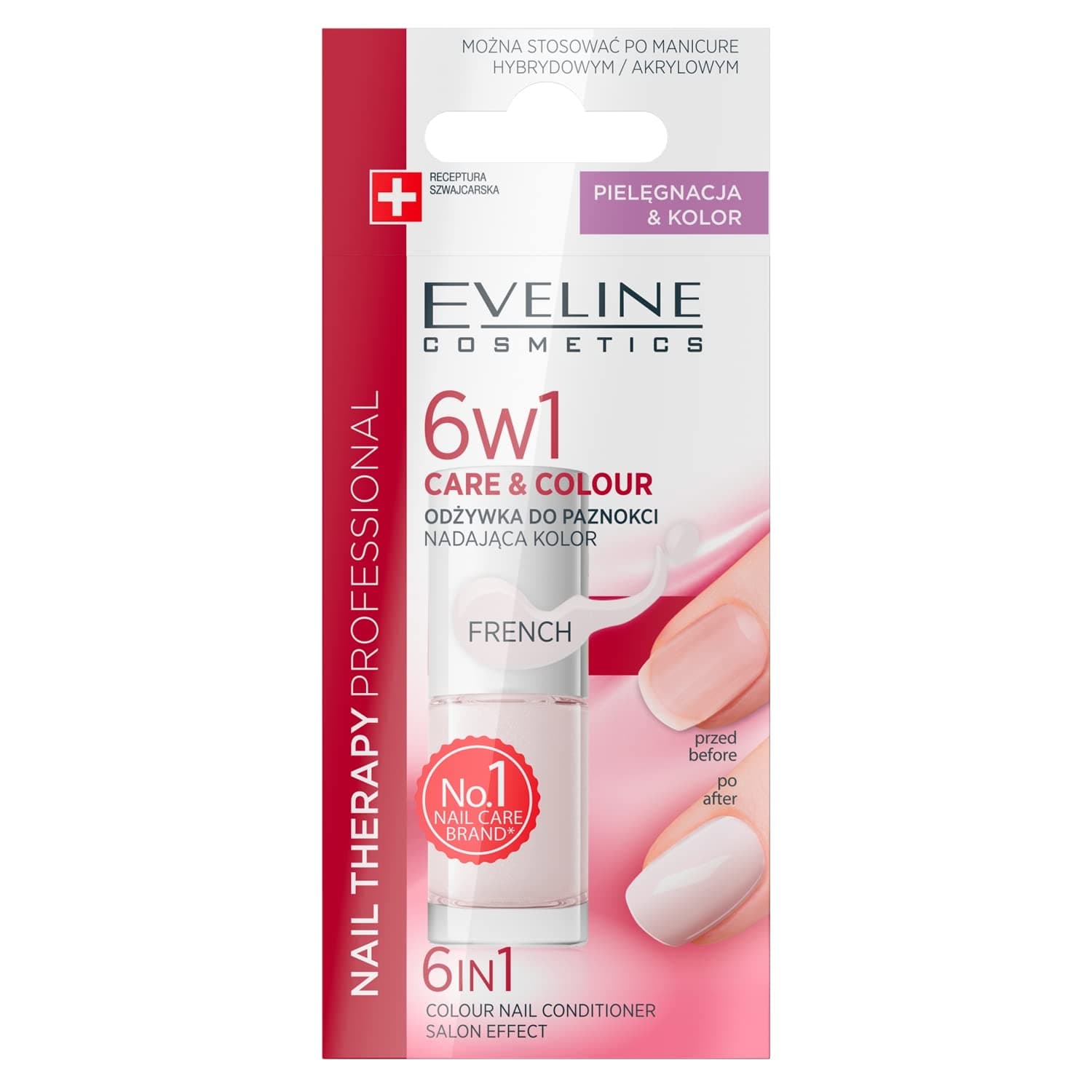 Eveline Cosmetics Nail Therapy Professional 6in1 Nagu Kondicionieris ar Krāsu, 5 ml, French