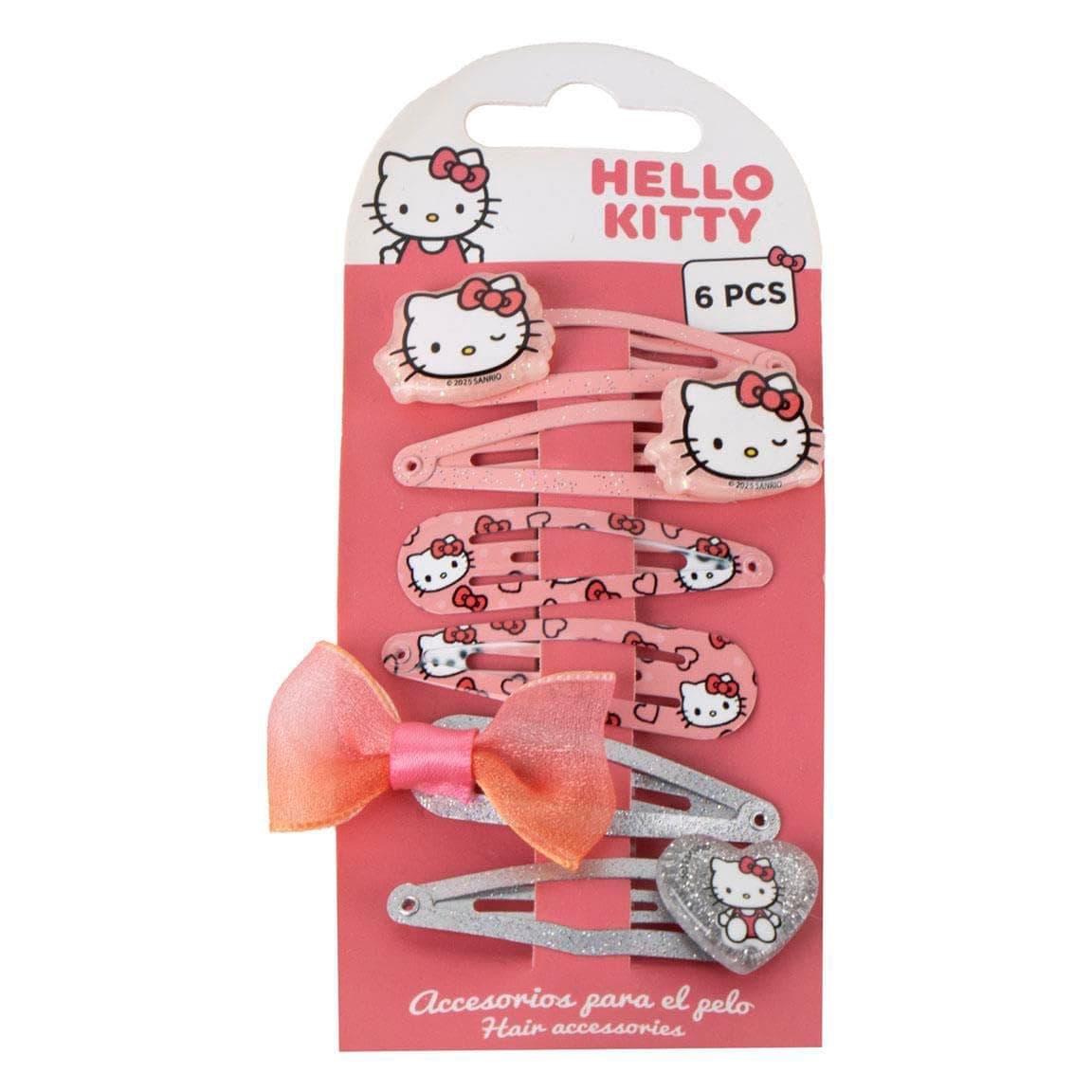 Hello Kitty matu sprādzes, 6 gab.