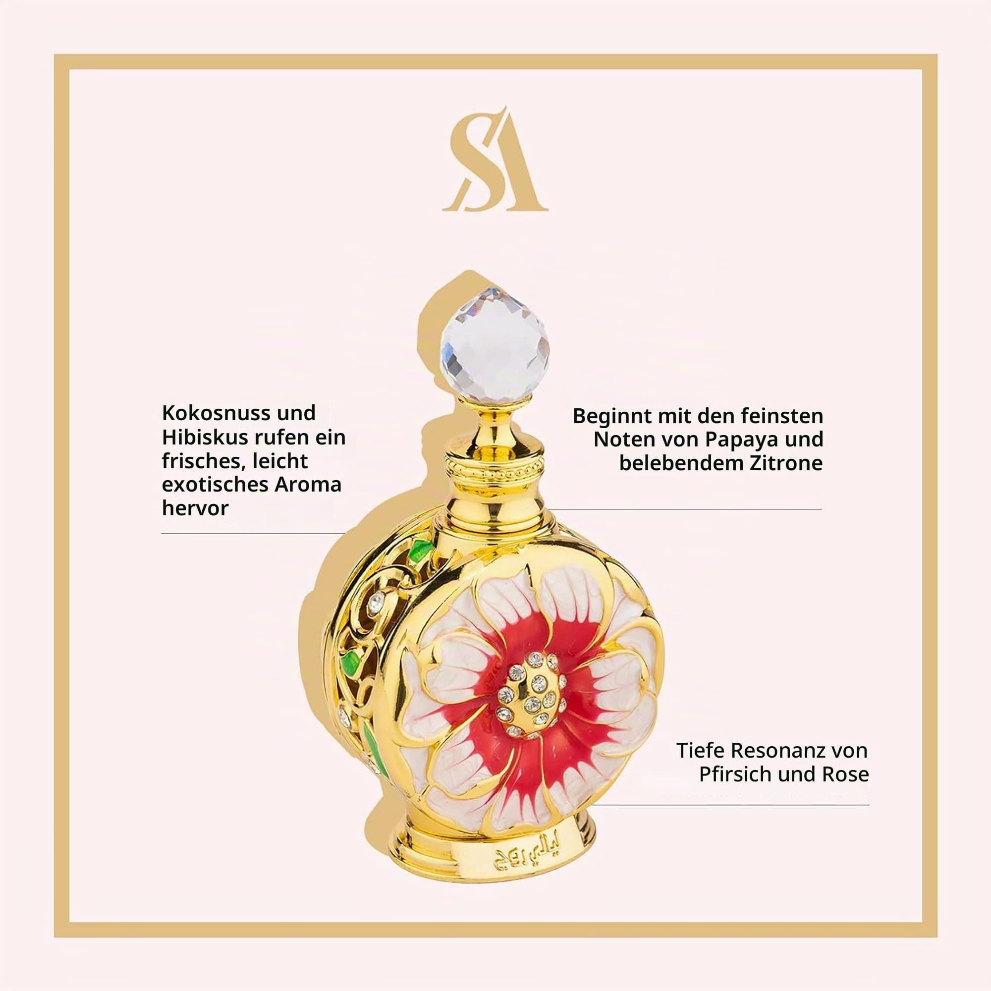 Swiss Arabian Layali Rouge Konzentriertes Parfümöil Unisex 15 ML – Ein Fruchtiger, Blumiger und Tropischer Cocktail aus Mango, Rose und Kokosnuss – Unwiderstehlicher Nachtduft