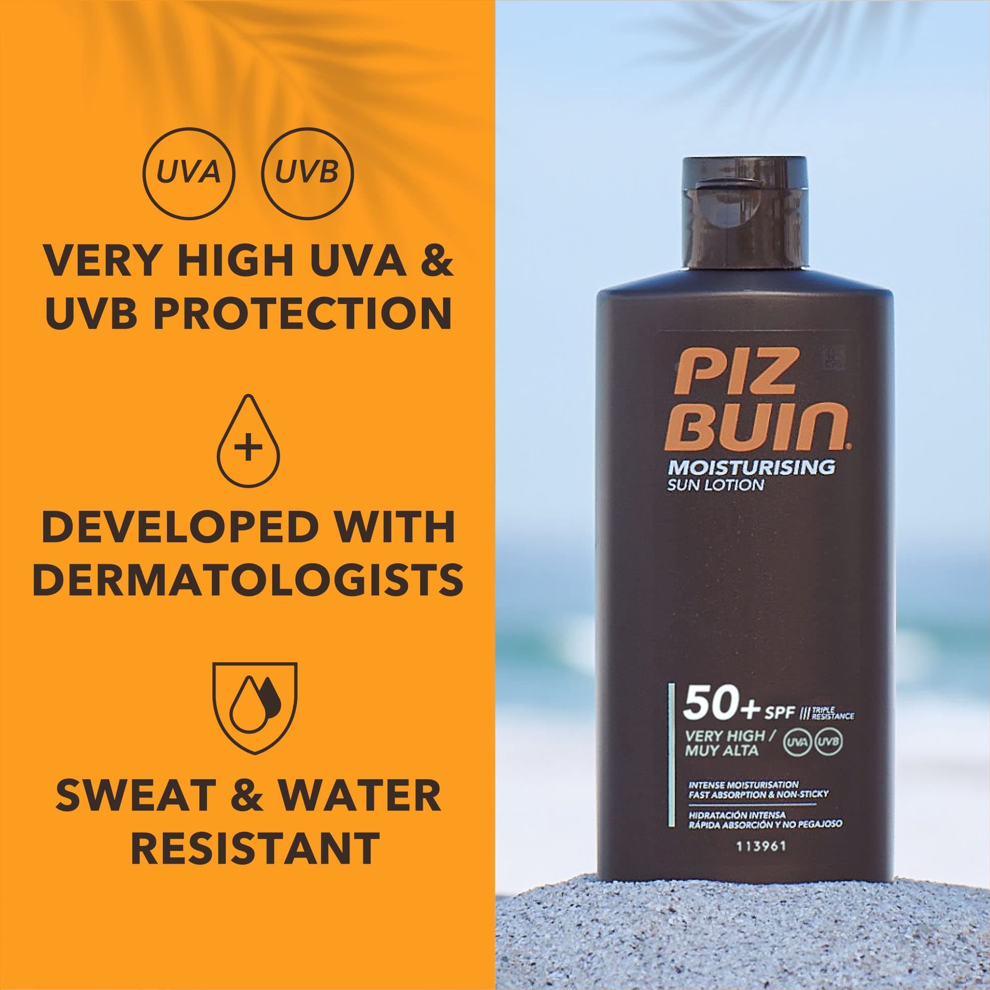 Piz Buin Mitrinošs Saules Krēms SPF50+, 200ml
