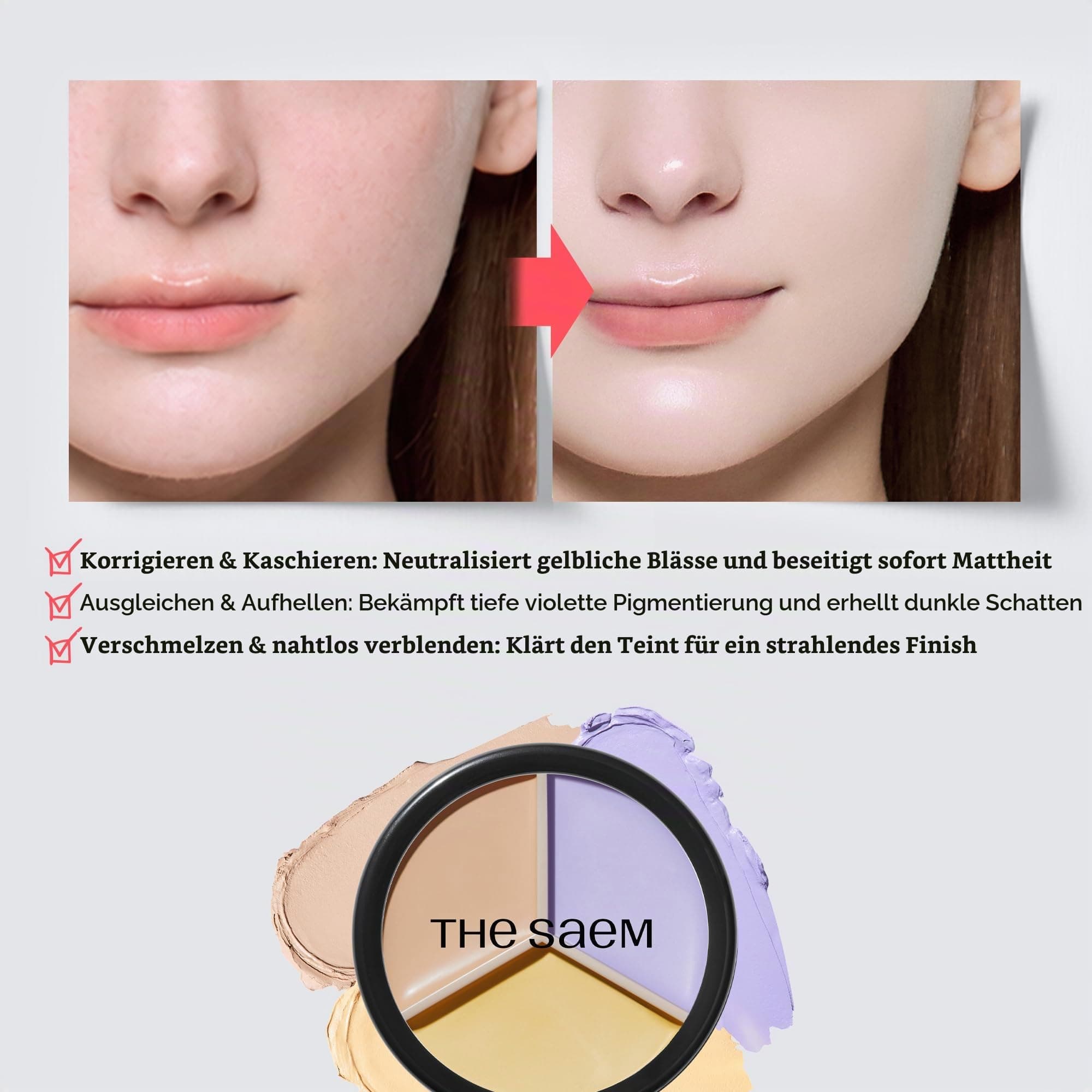 the SAEM Cover Perfection Triple Pot Concealer 04 Tone Up Beige