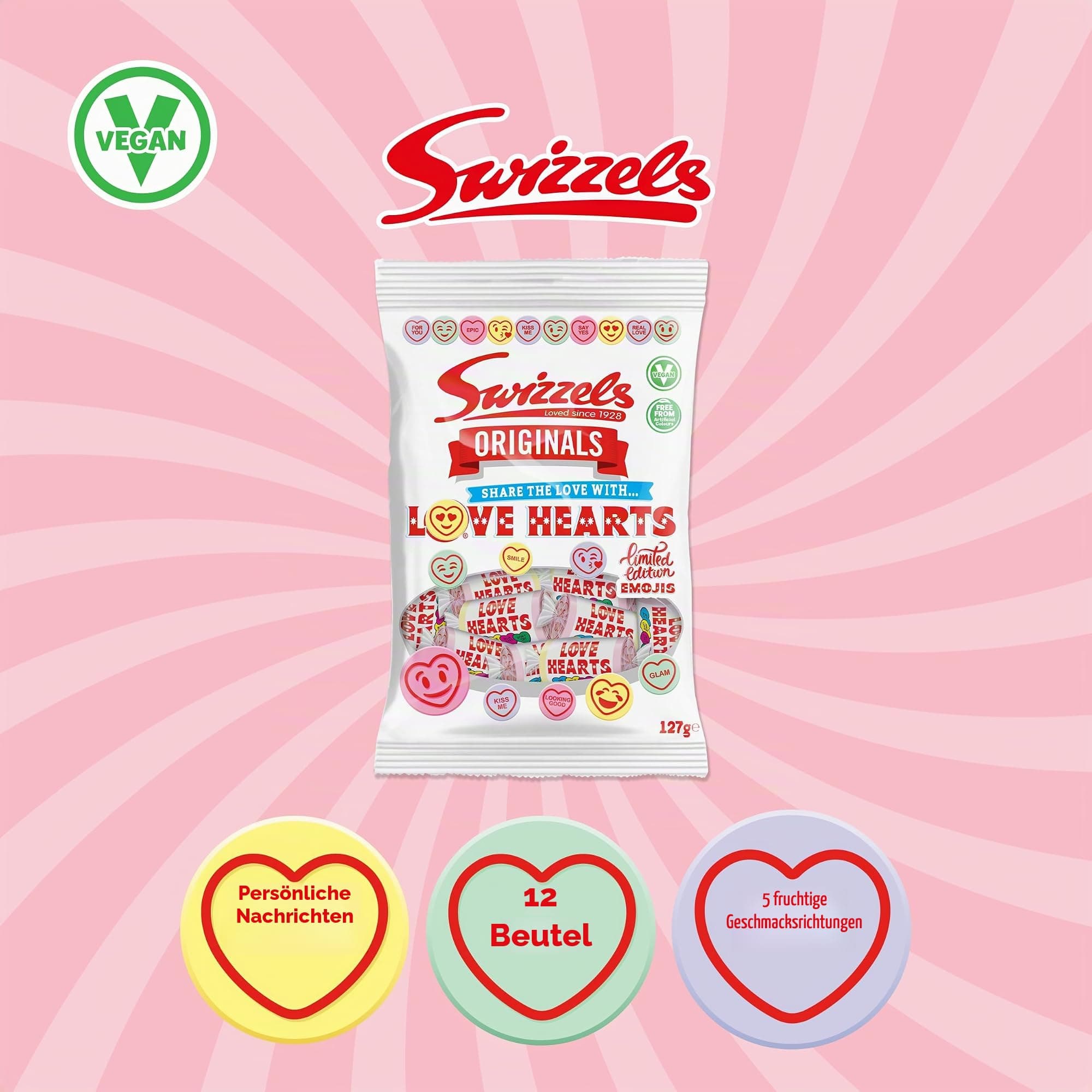 Swizzels Originell Love Hearts - Konfektes 127G