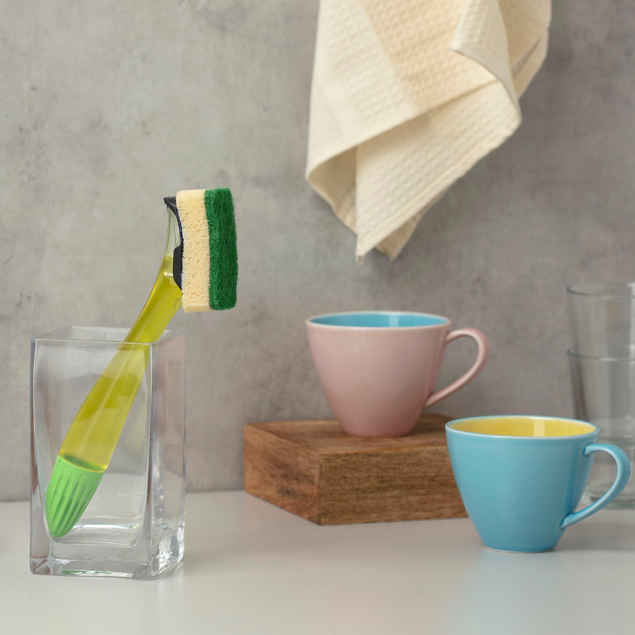 Dishmatic Vorteilspack-Set – Uzpildāms trauku mazgāšanas rokturis ar 6 sūkļa galviņām