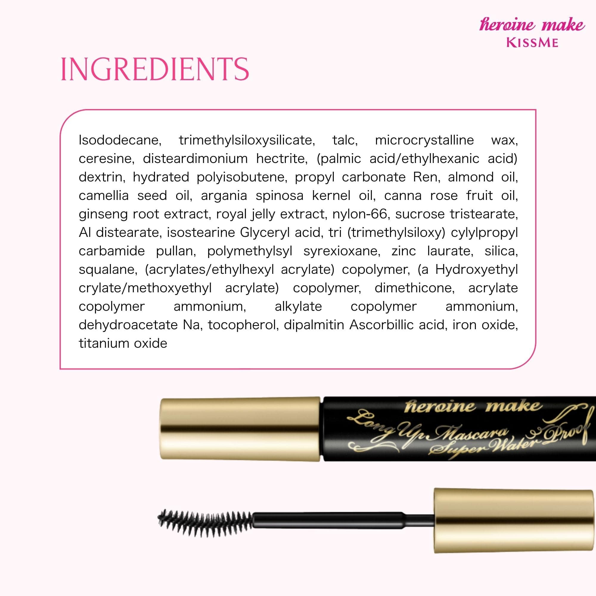 KISSME HEROINE MAKE Long UP Mascara Super Waterproof WP 01 Black