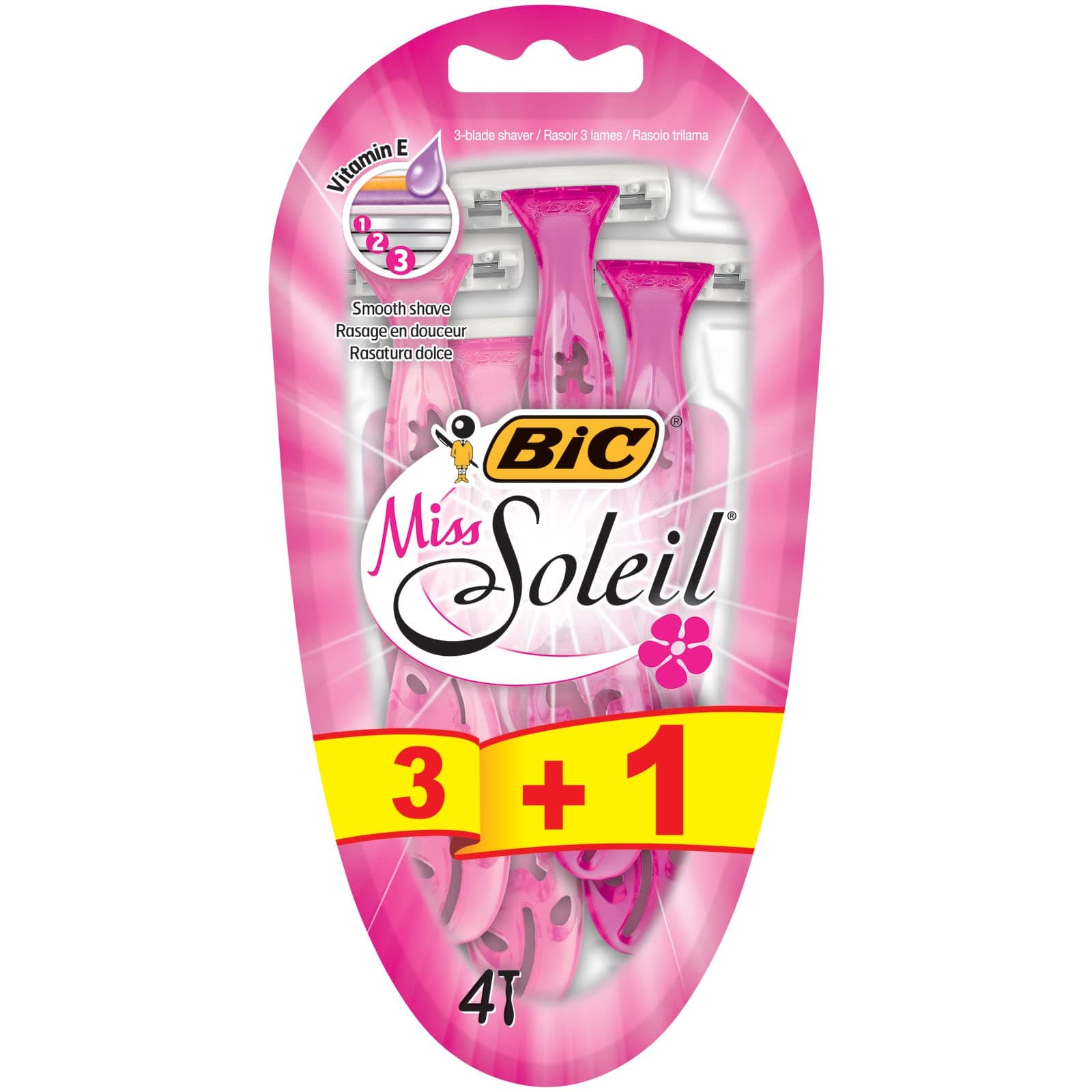 BIC Miss Soleil vienreizējie skuvekļi sievietēm - 3+1 iepakojums