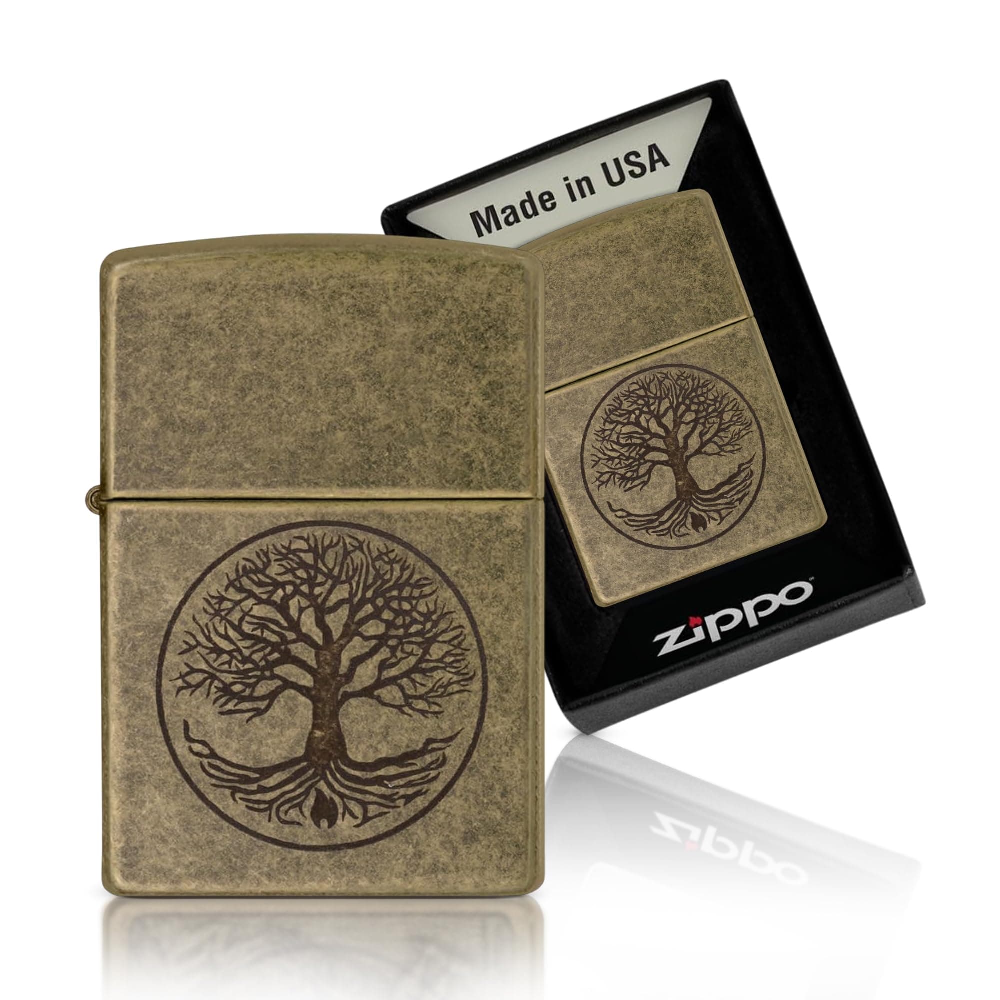 Zippo "Tree of Life" vēj//dūmu izturīgs šķiltavu