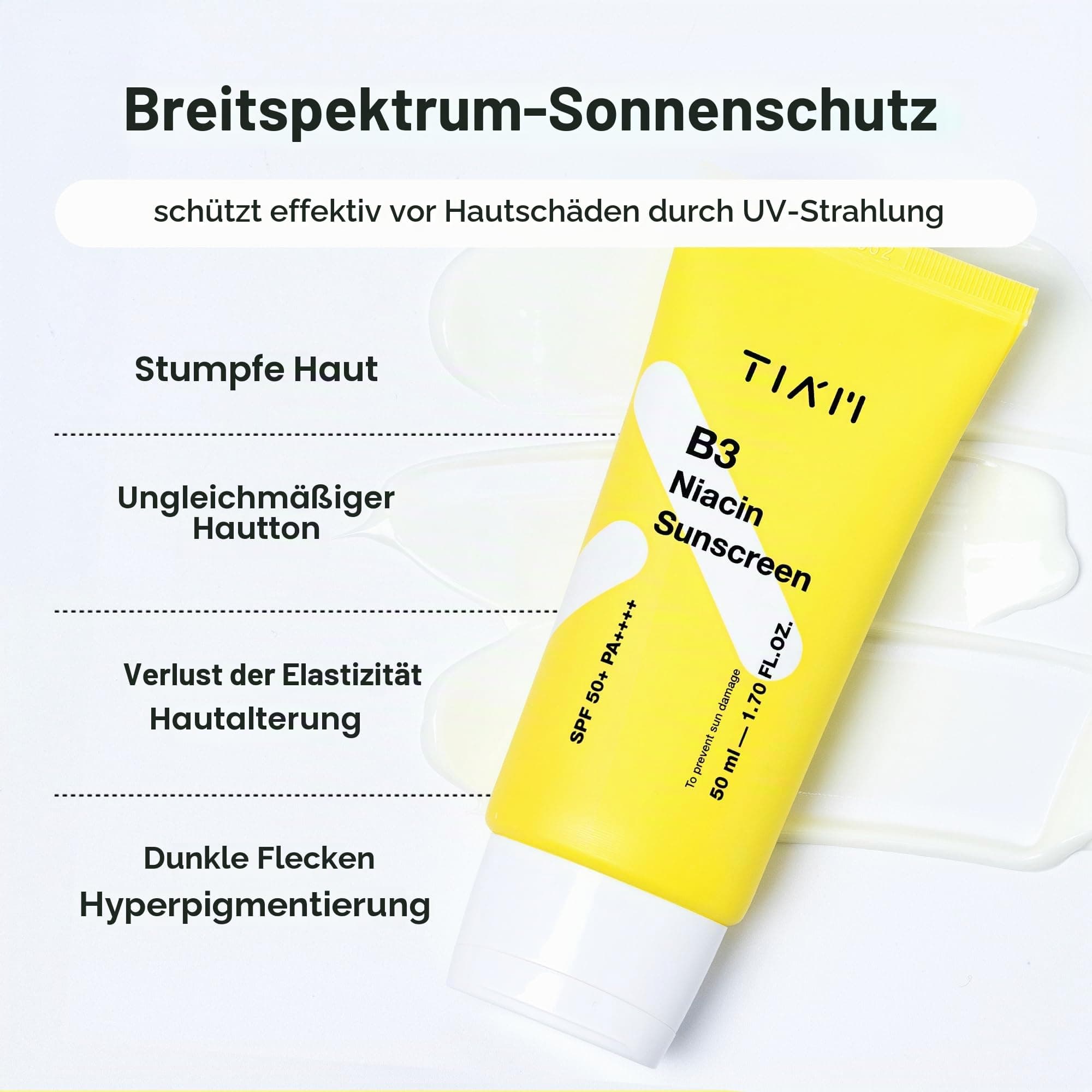 [TIAM] Niacinamīds SPF50+ PA++++ Sejas Sauļošanās Krēms