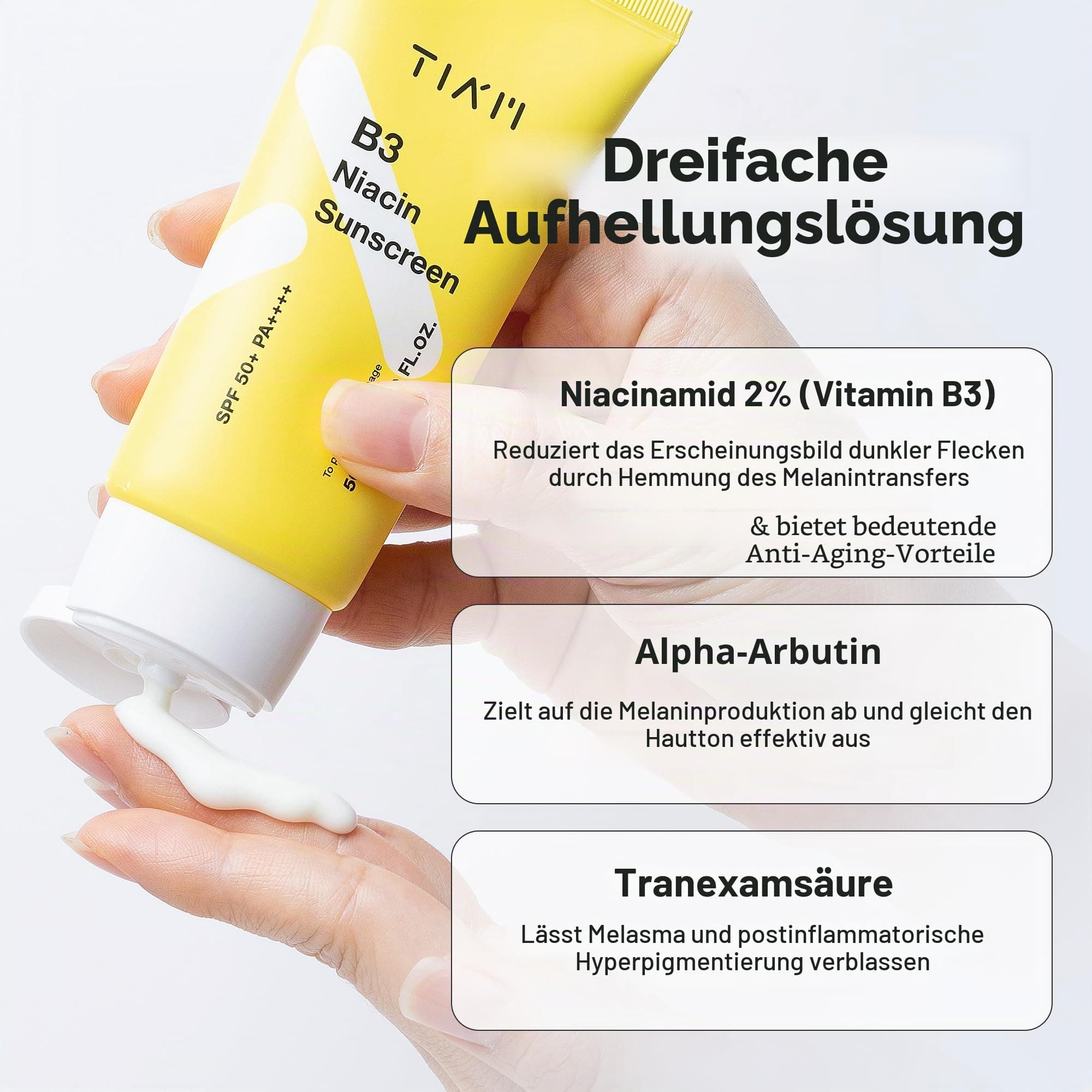 [TIAM] Niacinamīds SPF50+ PA++++ Sejas Sauļošanās Krēms