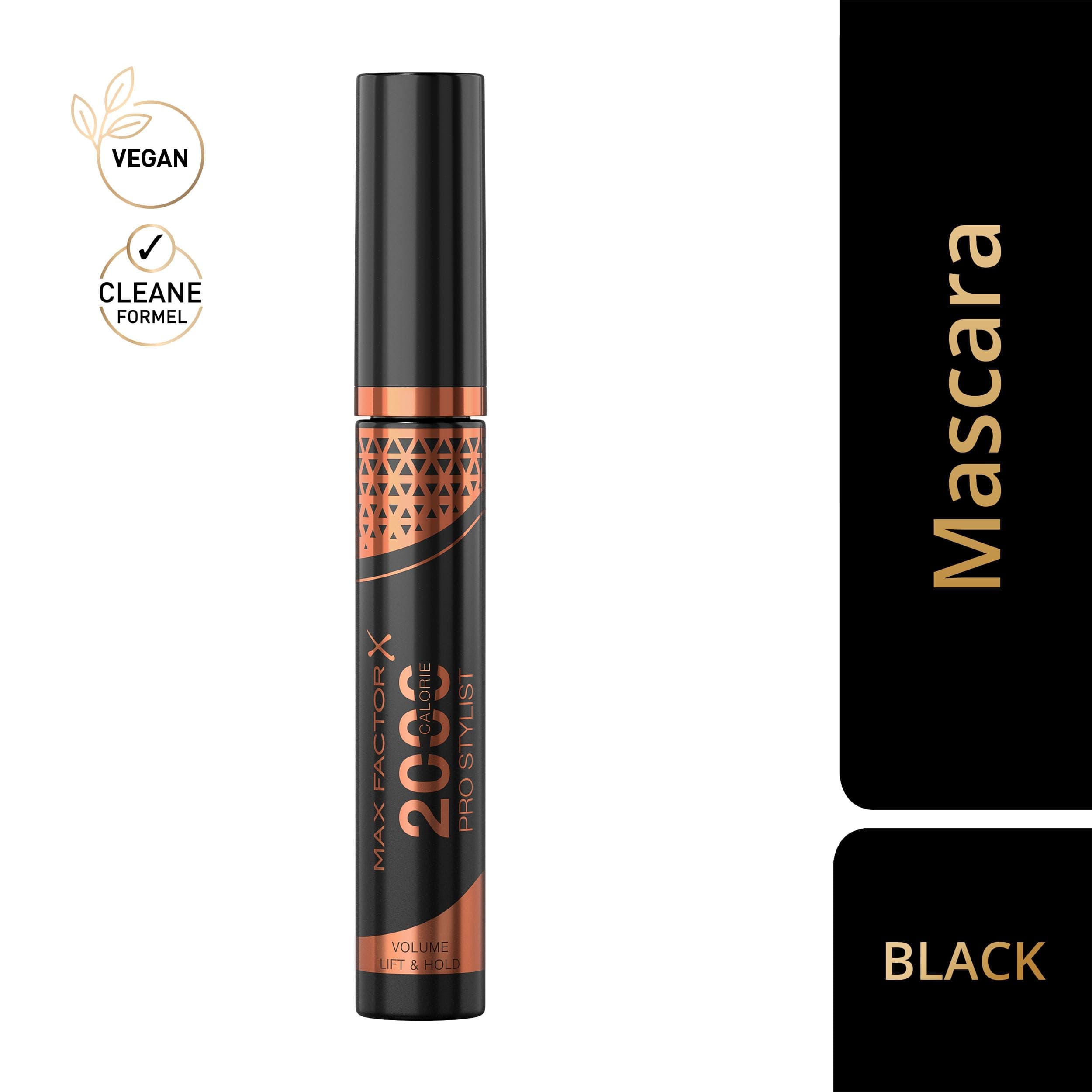 Max Factor 2000 Calorie Pro Stylist Skropstu Tuša, Melna, 9 ml