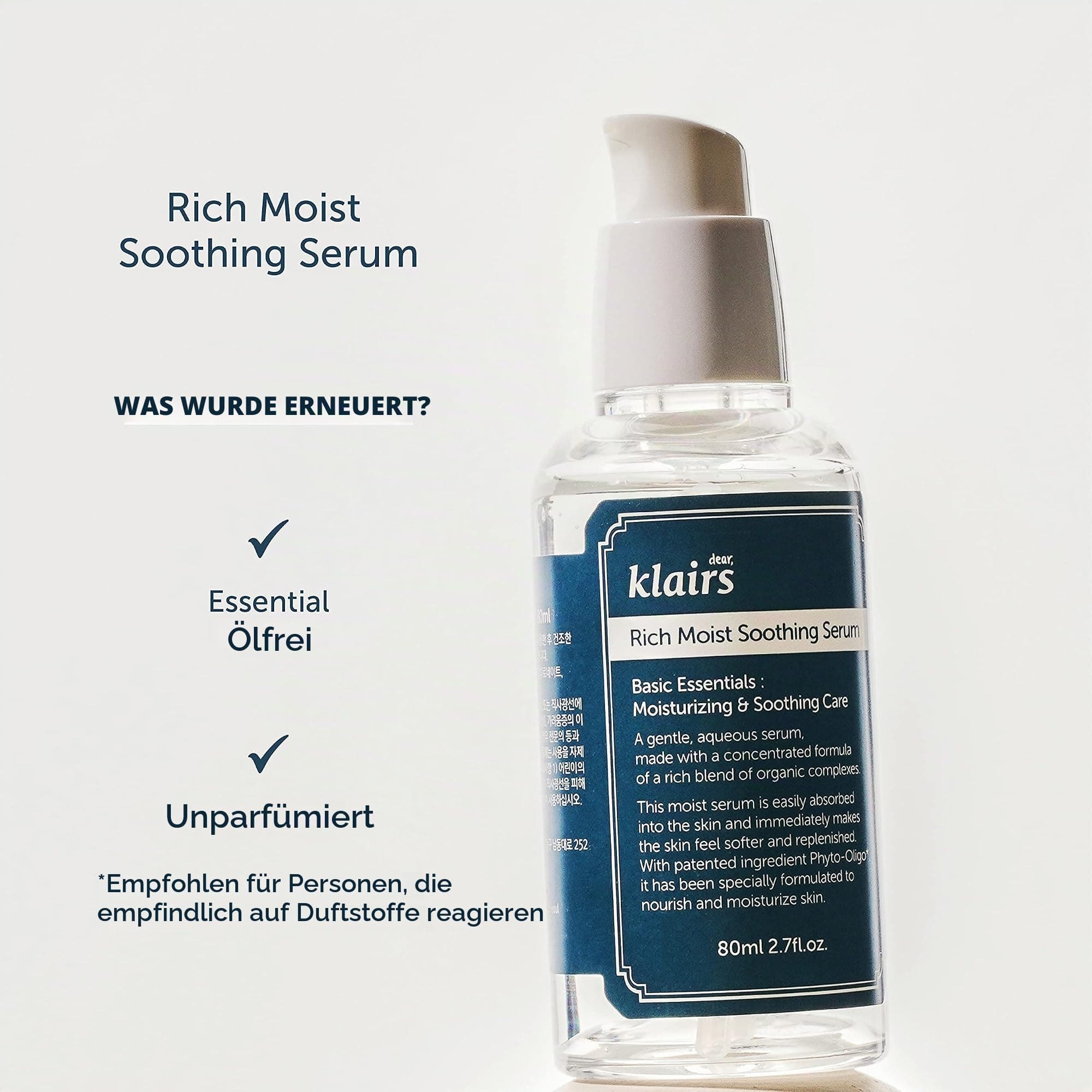 DearKlairs Mitrinošs un Nomierinošs Sejas Serums