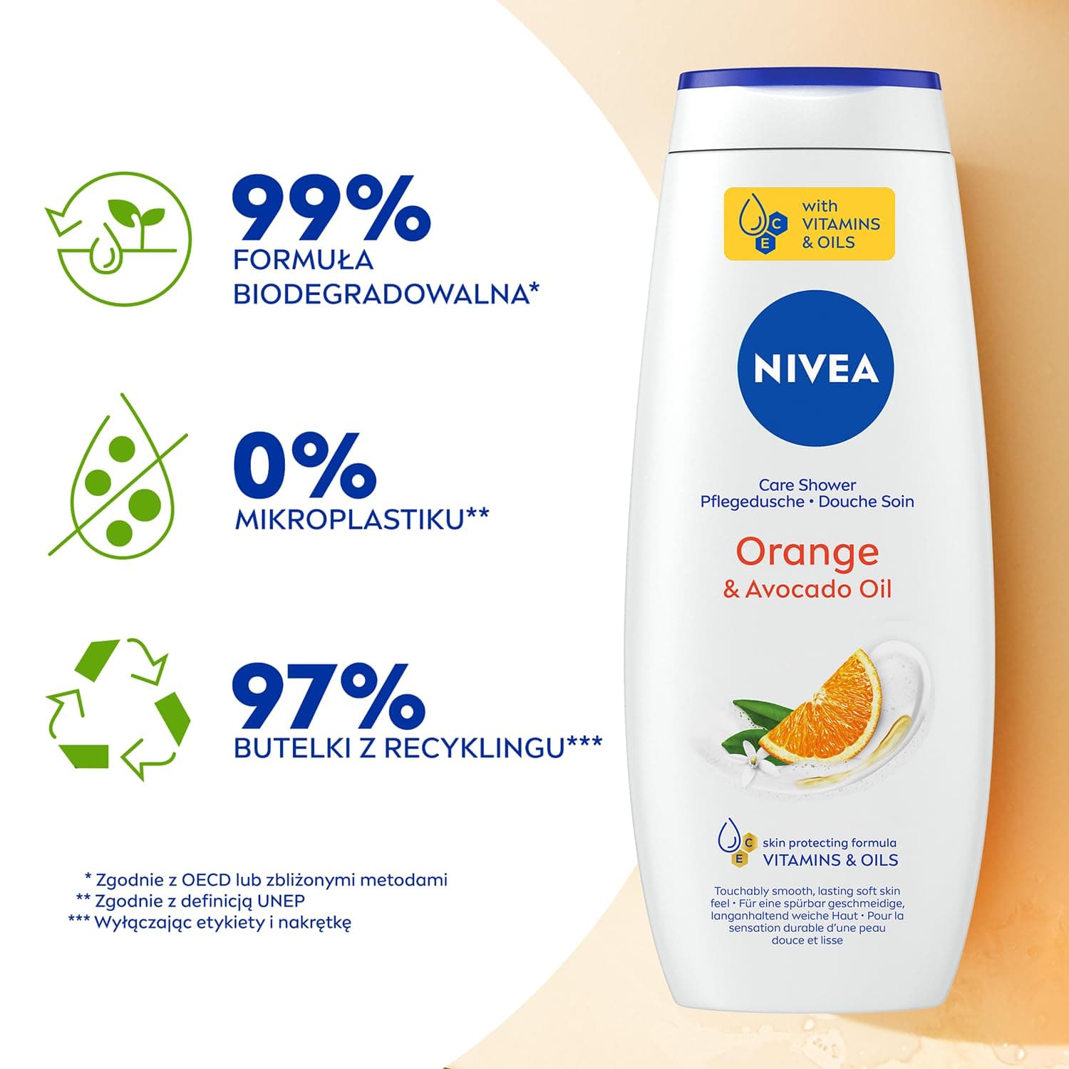 NIVEA Dušas želeja Apelsīns un Avokado eļļa 500 ml