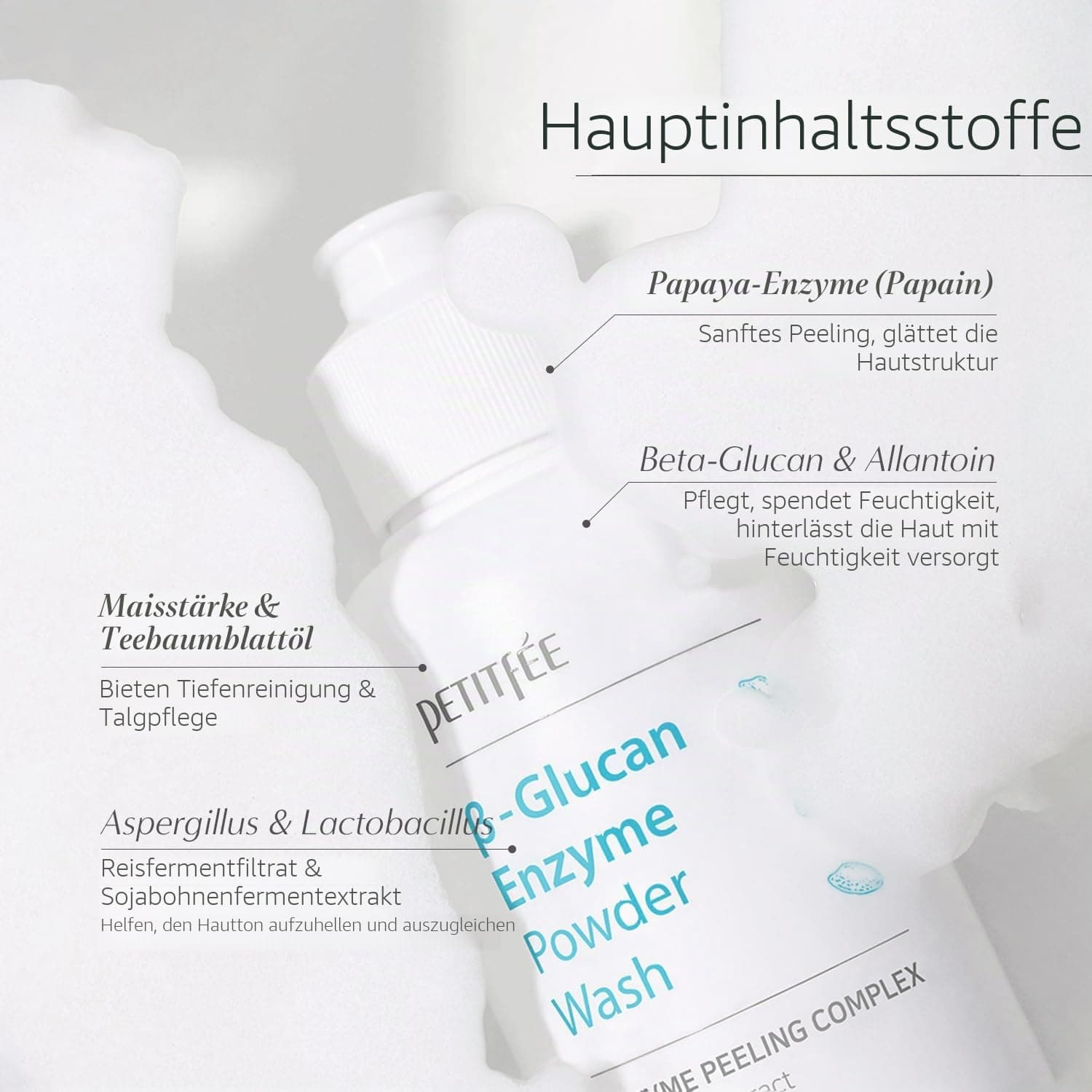 PETITFEE β-Glucan Enzyme Powder Wash