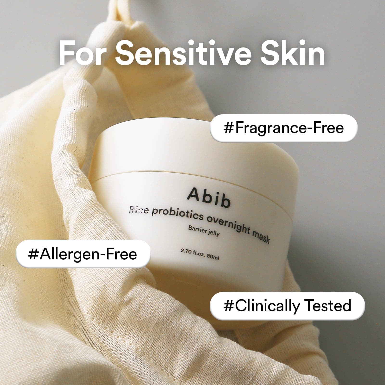 Abib Rice Probiotics Overnight Face Mask Barrier Jelly 2,7 fl oz / 80 ml | Koreanische Schlafmaske für Glass Skin | Feuchtigkeitscreme mit Slugging-Effekt